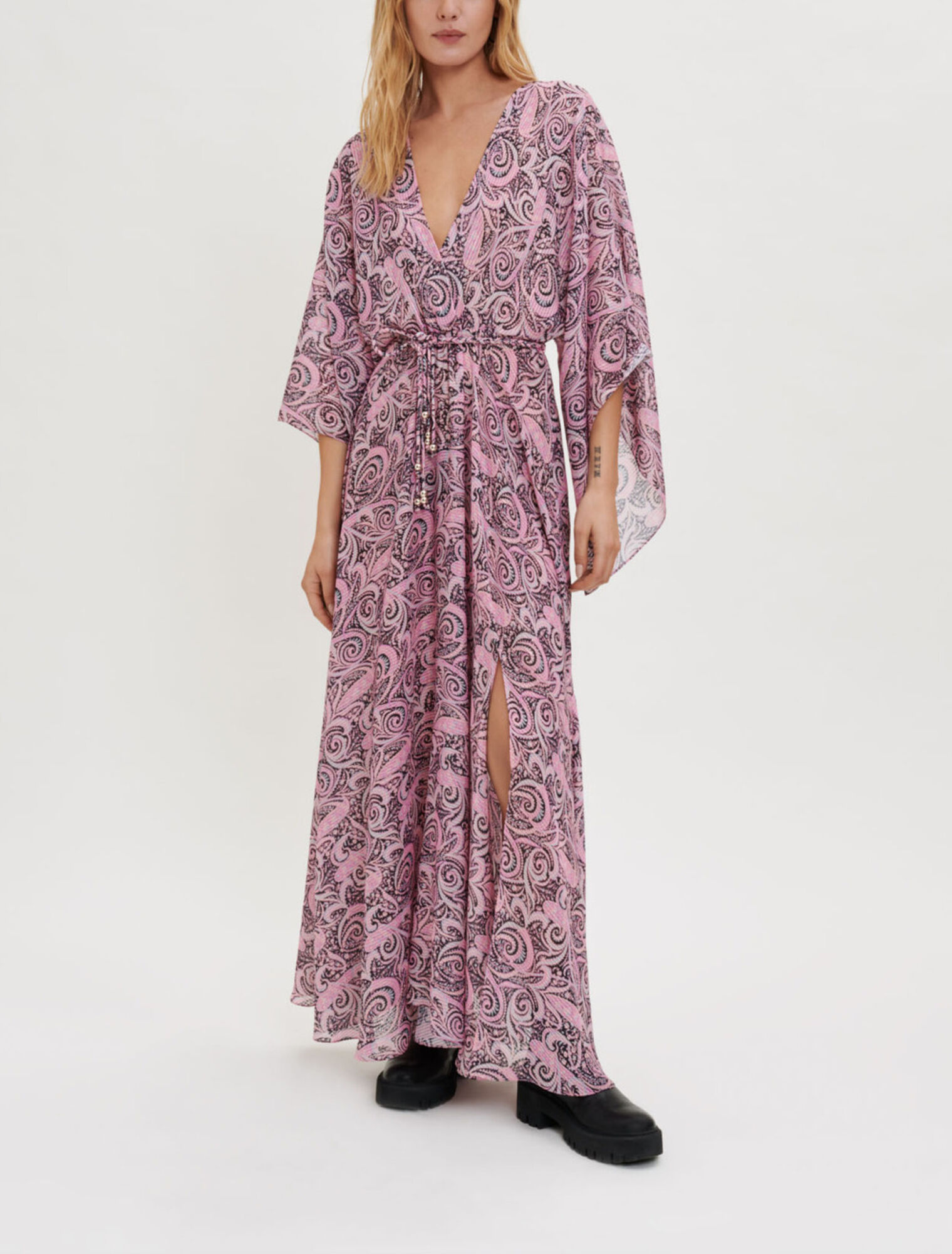 Robe foulard fluide à imprimé Paisley