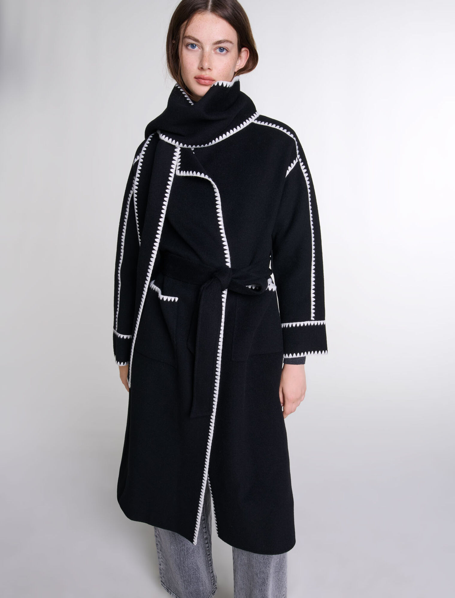 Manteau bicolore double face