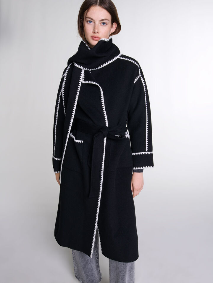 Manteau bicolore double face
