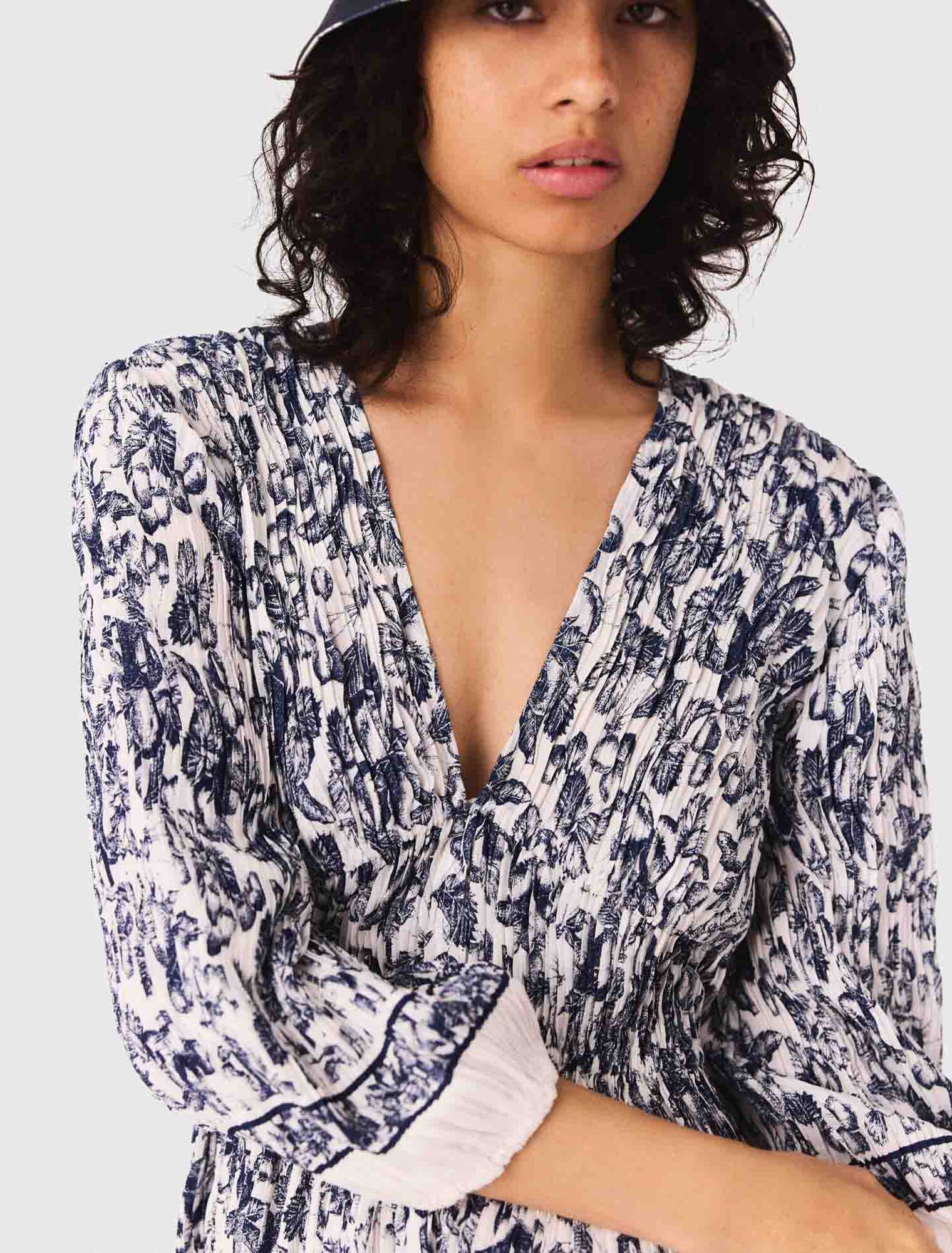 Robe plissée imprimée