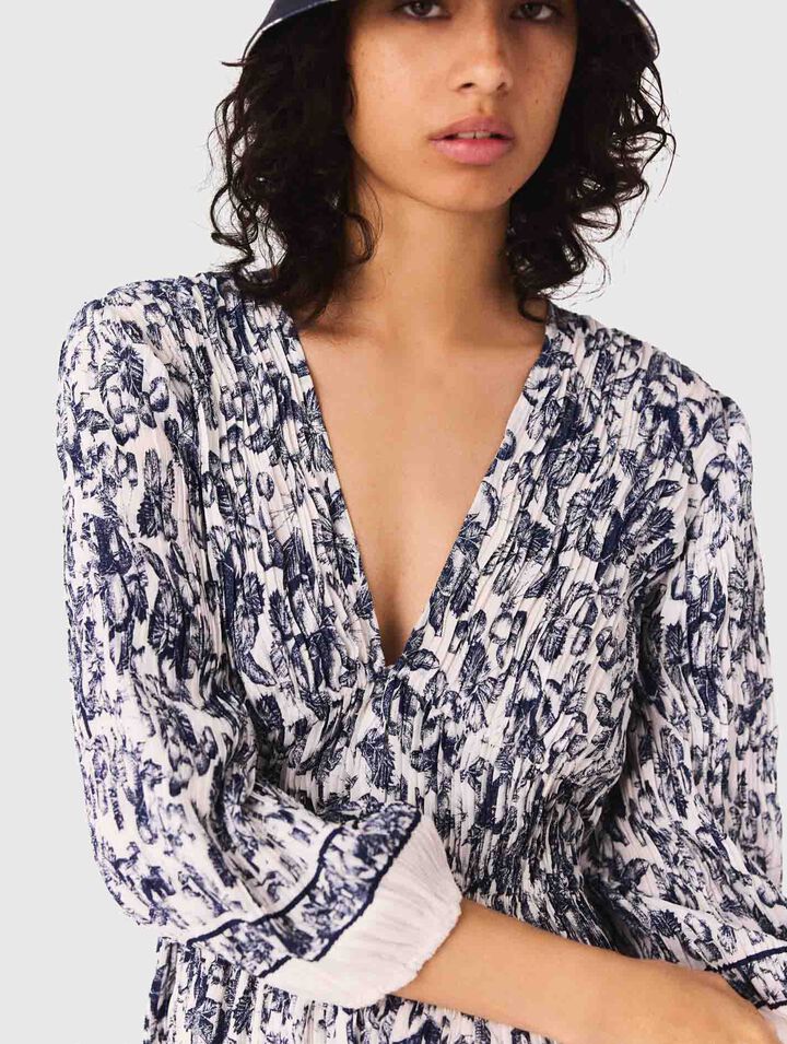Robe plissée imprimée