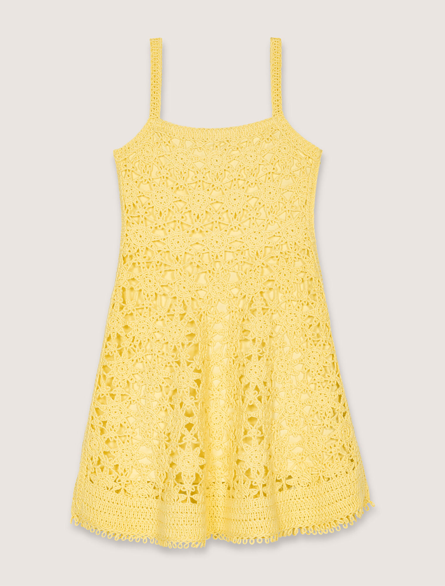 Robe courte à bretelles en crochet