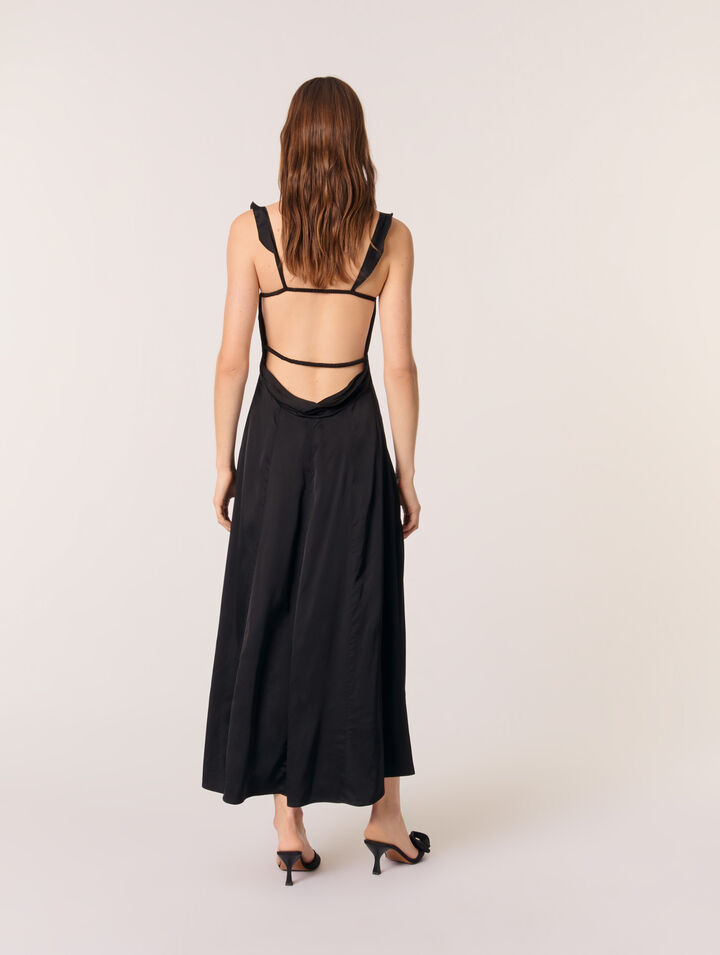 Robe longue satinée