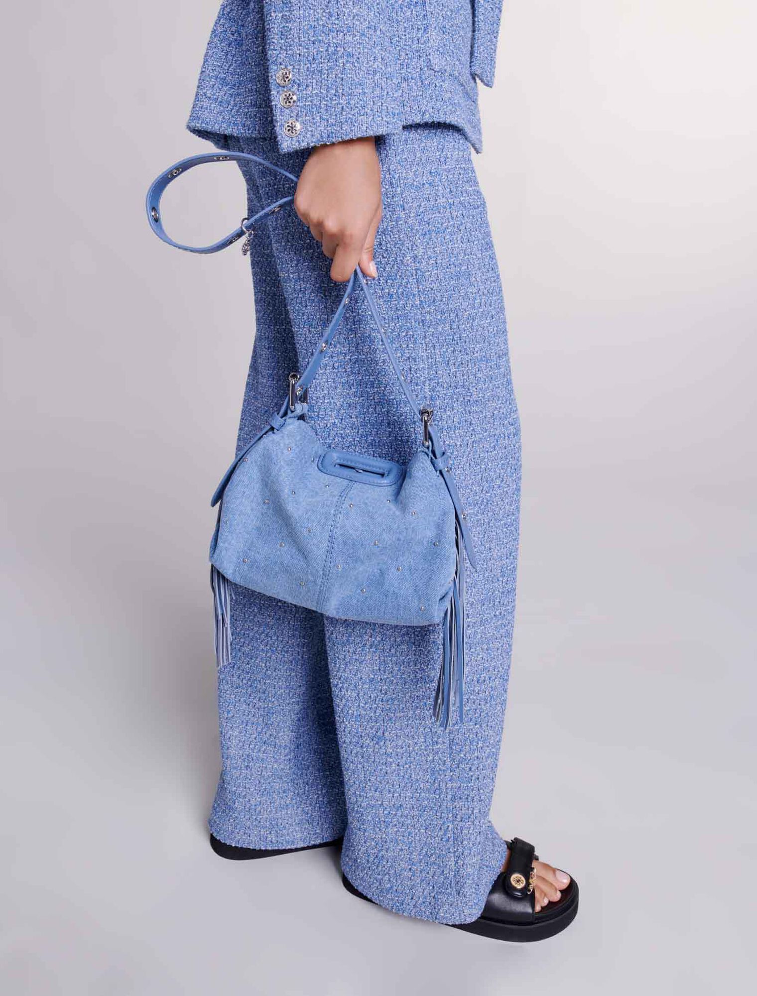 Sac Miss M Mini denim ?� studs - Sacs Miss M | Maje