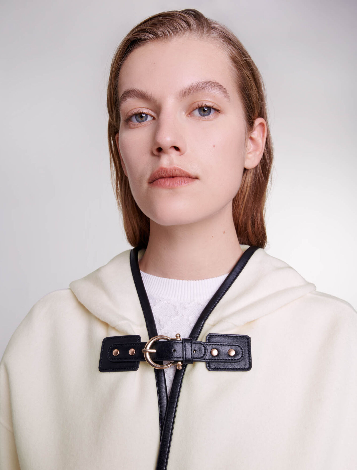 Manteau effet cape en laine