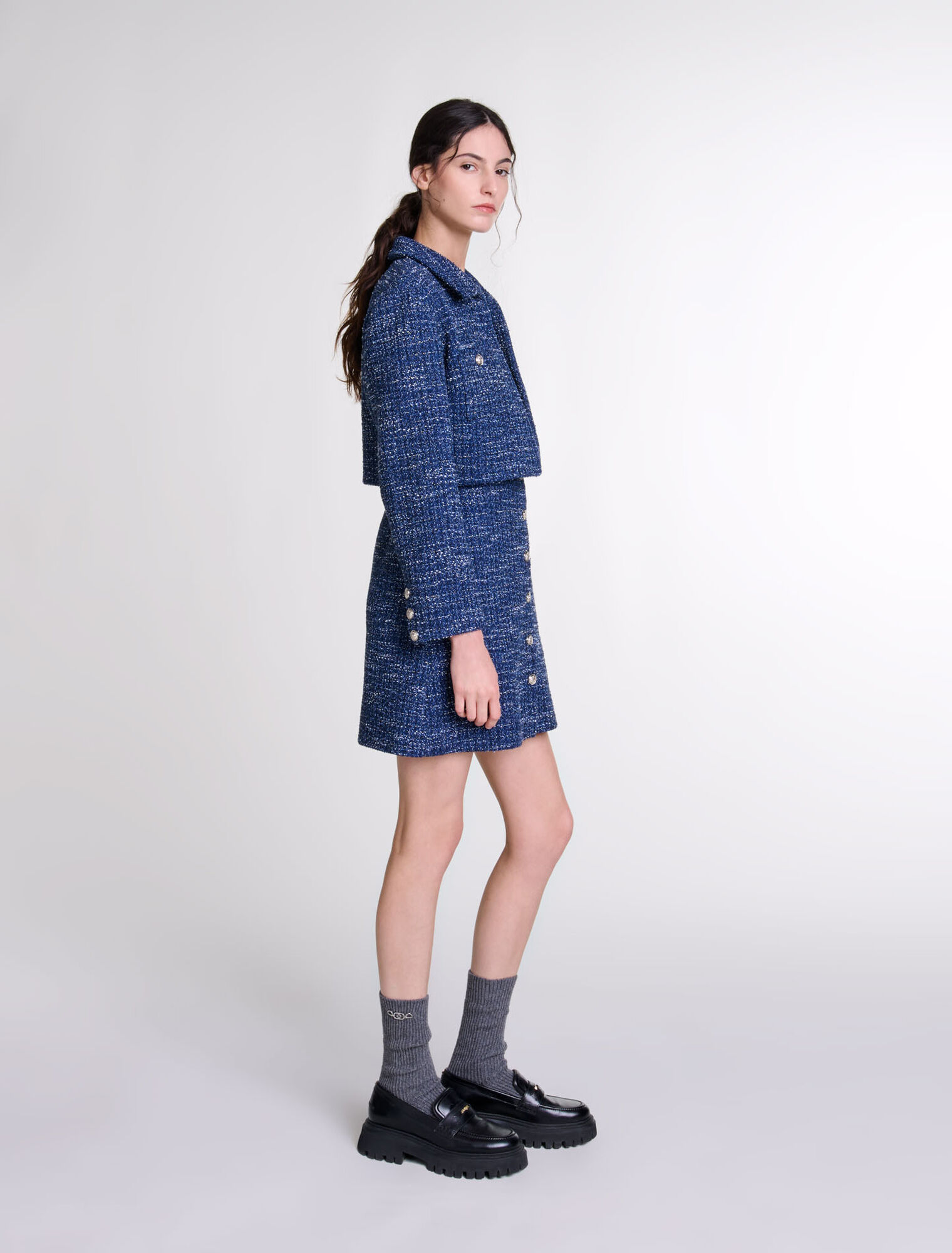 Robe 2-en-1 en tweed