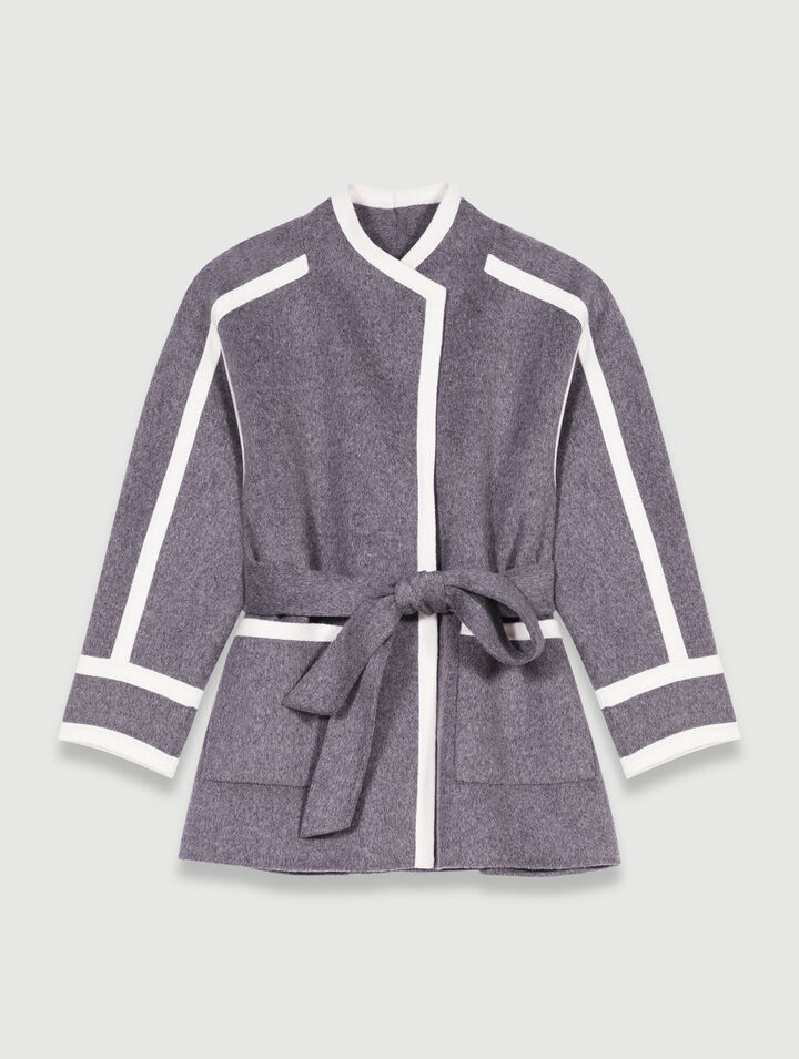 Manteau court bicolore