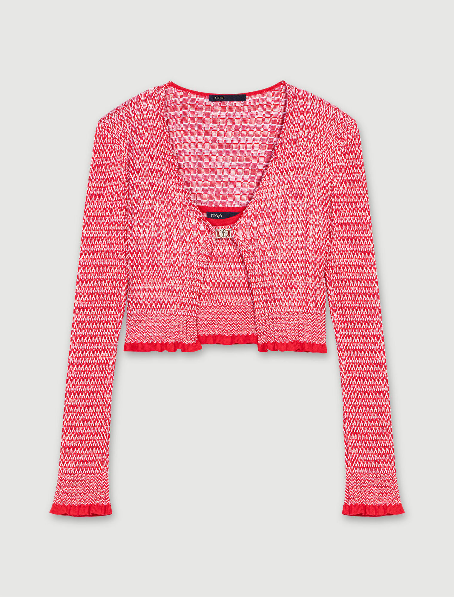 Twin set en maille motifs chevrons
