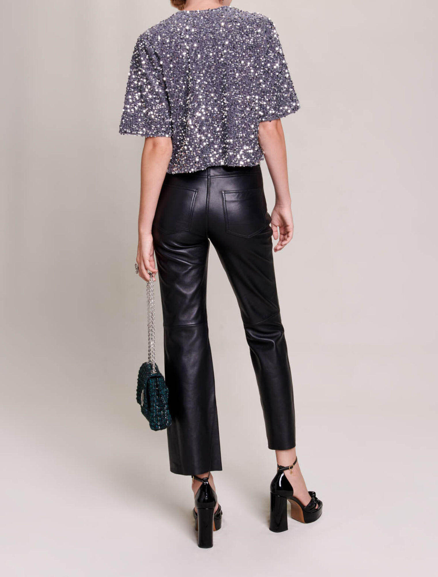 Top en velours à sequins