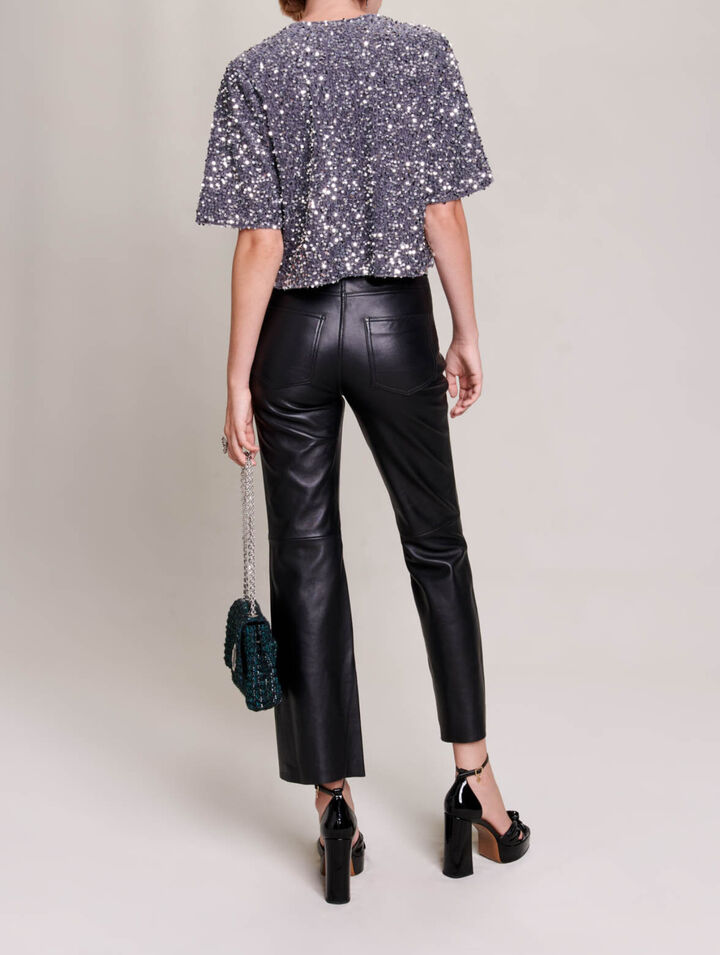 Top en velours à sequins