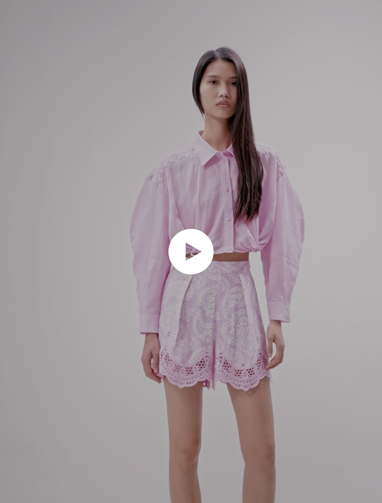 Chemise courte en ramie