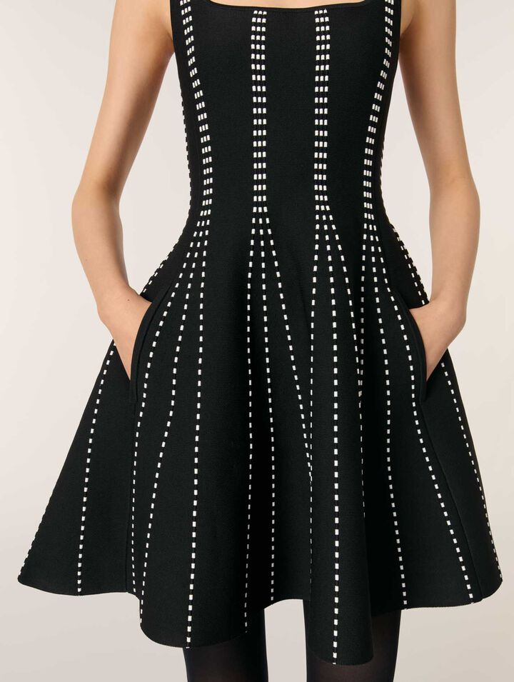 Robe courte en maille jacquard