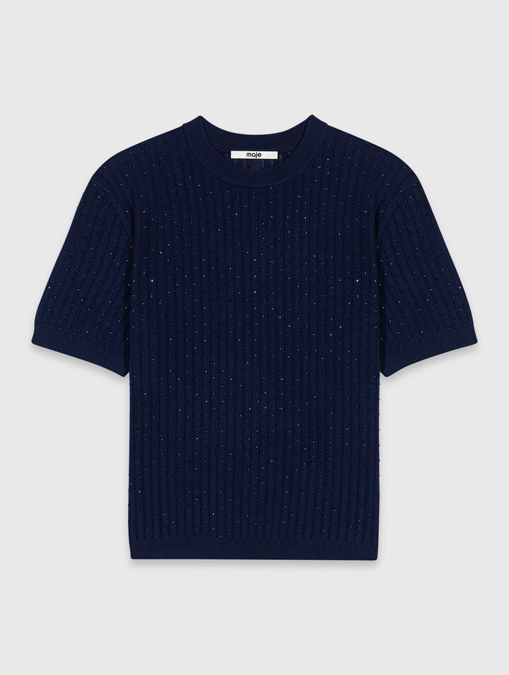 Pull strass&eacute; ton sur ton