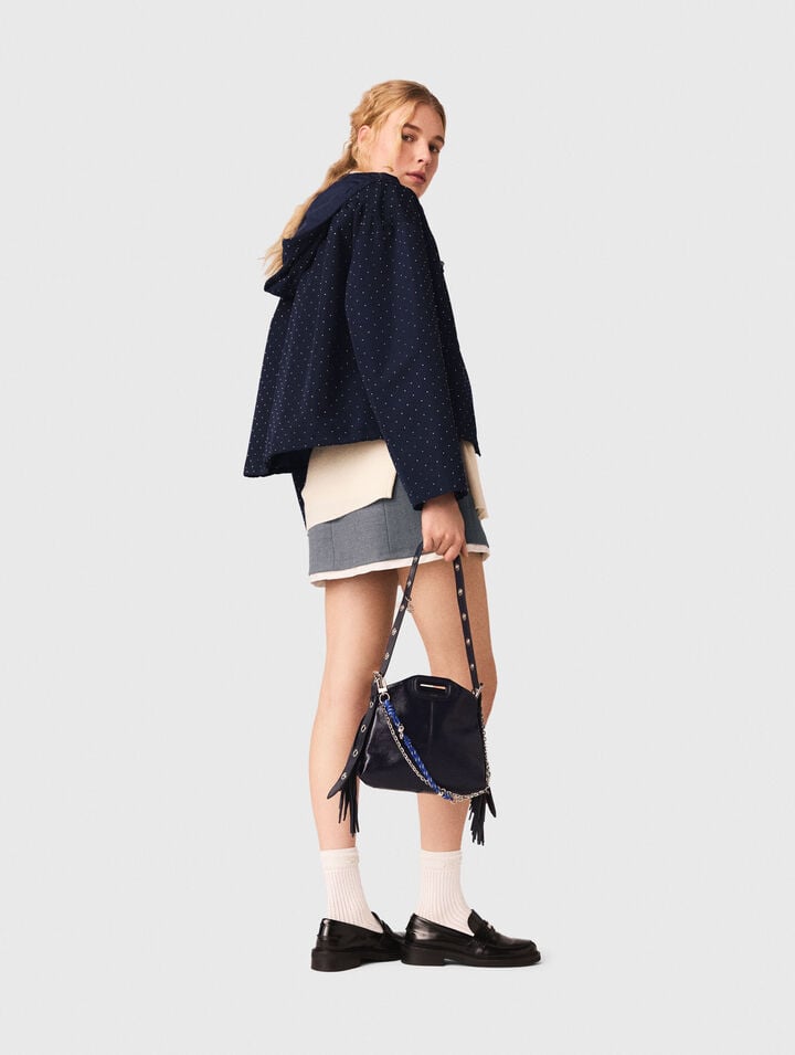 Coupe-vent strass&eacute; &agrave; capuche