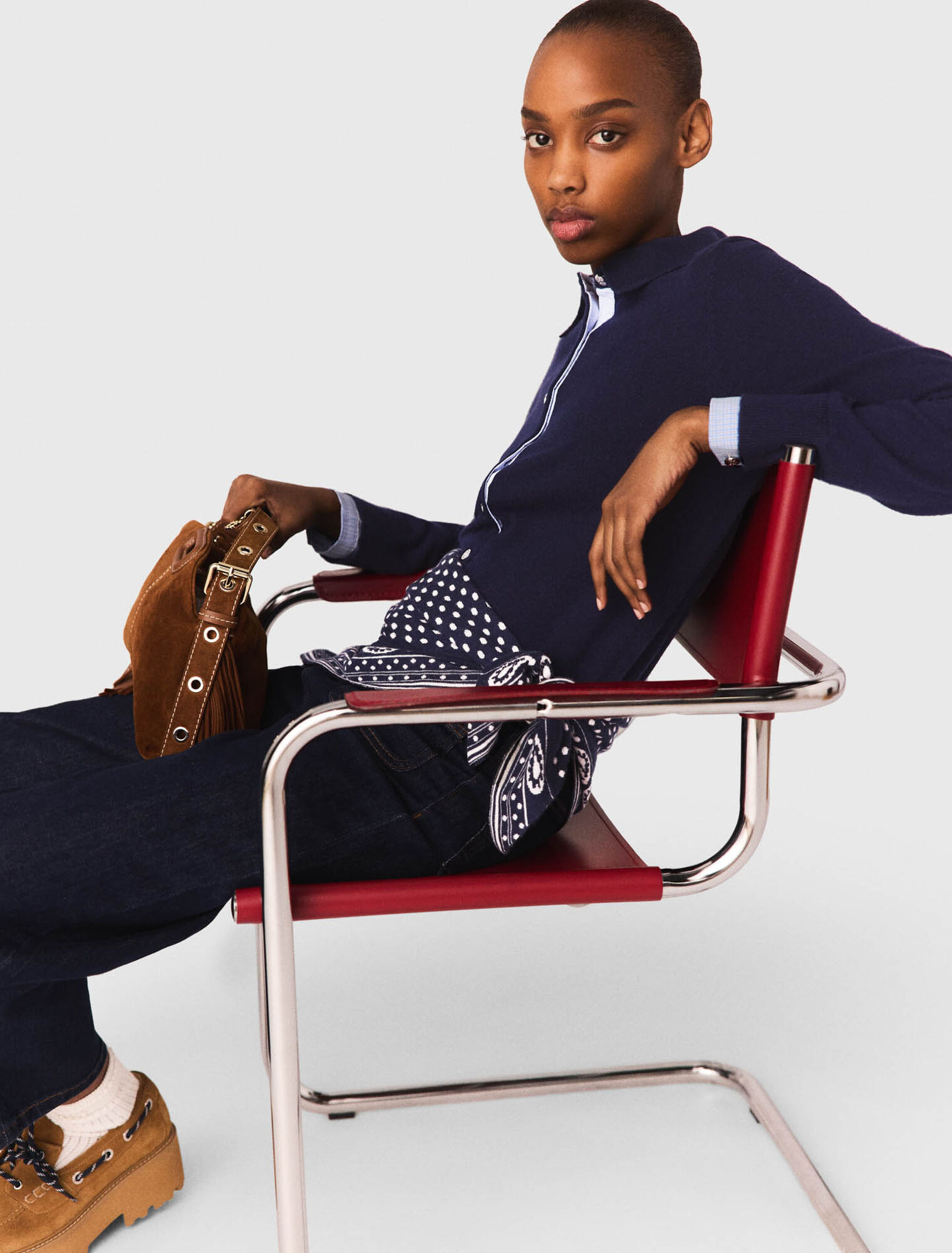 Cardigan polo &agrave; d&eacute;tails amovibles