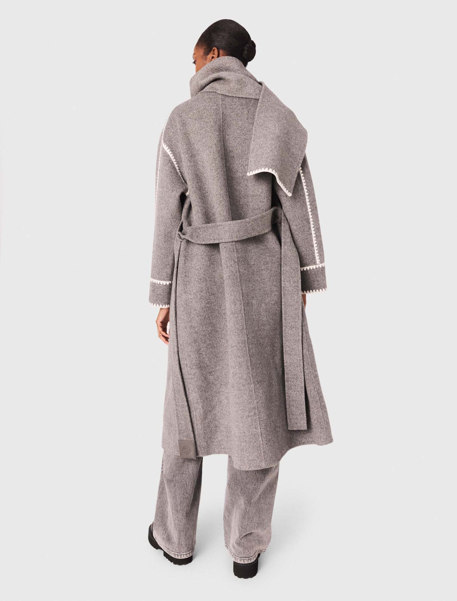 Manteau long double face