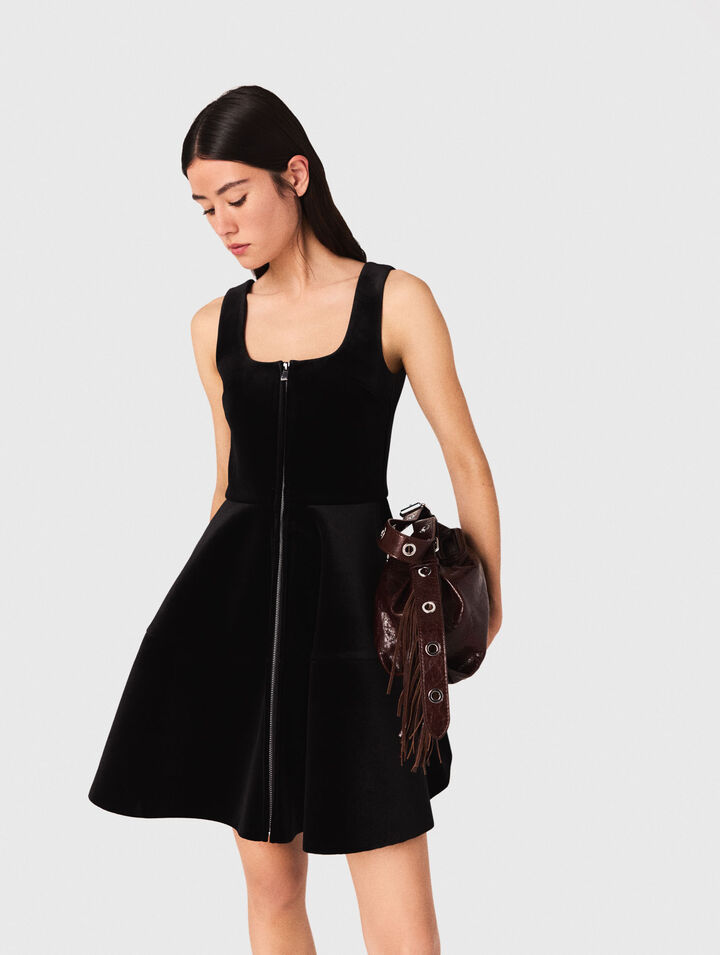 Robe courte patineuse en velours