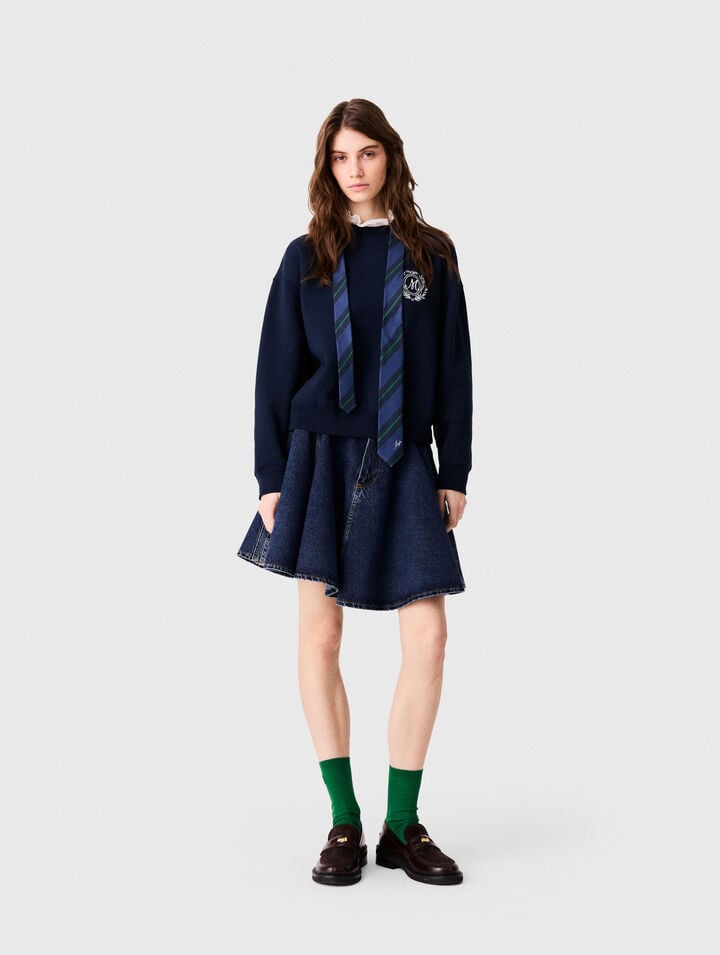 Sweatshirt avec d&eacute;tails en popeline