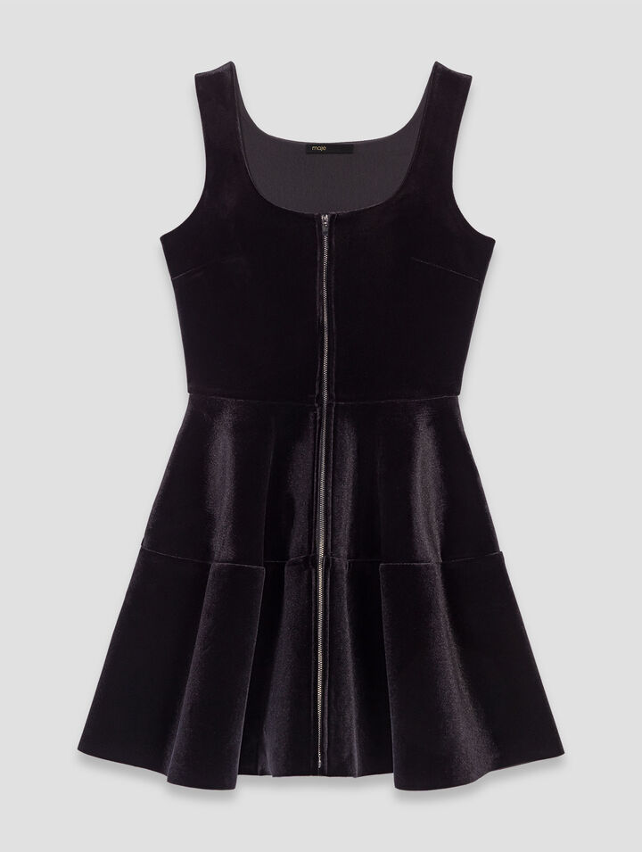 Robe courte patineuse en velours