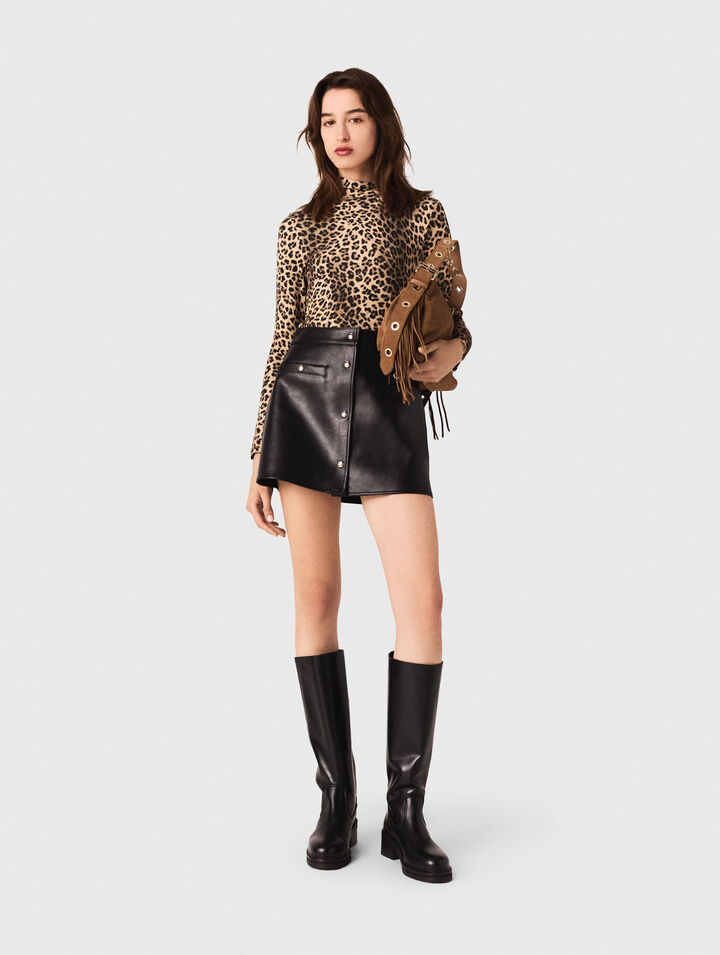Jupe courte en cuir