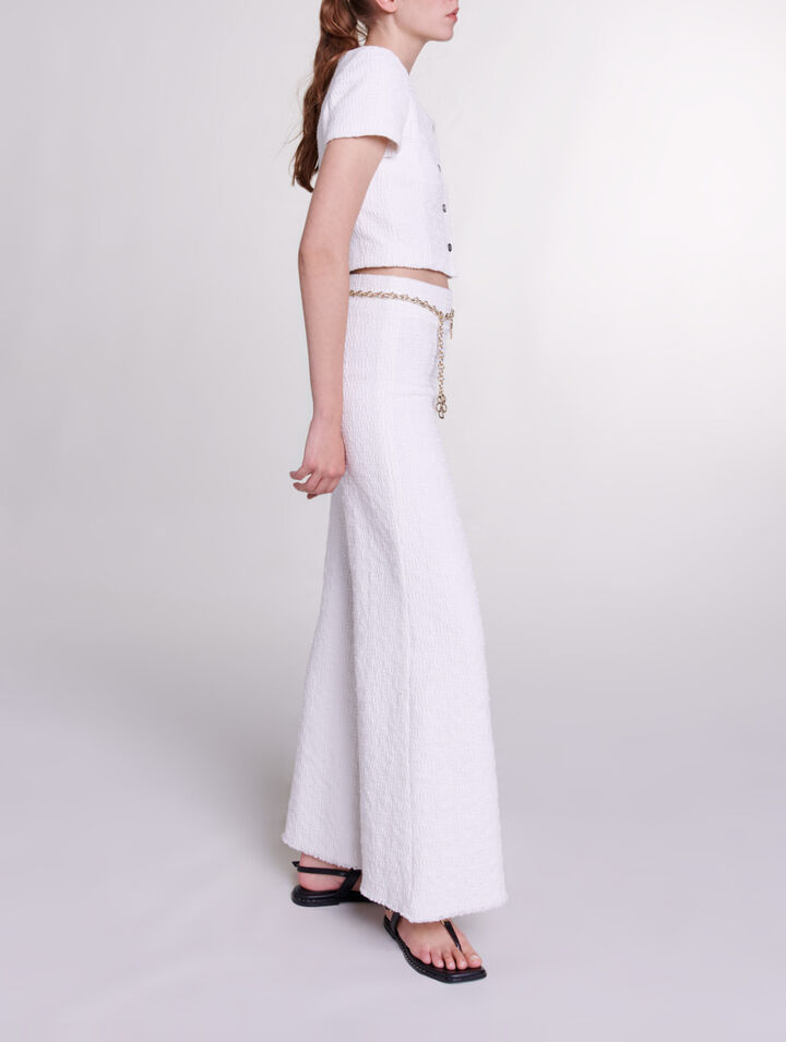 Pantalon large en tweed