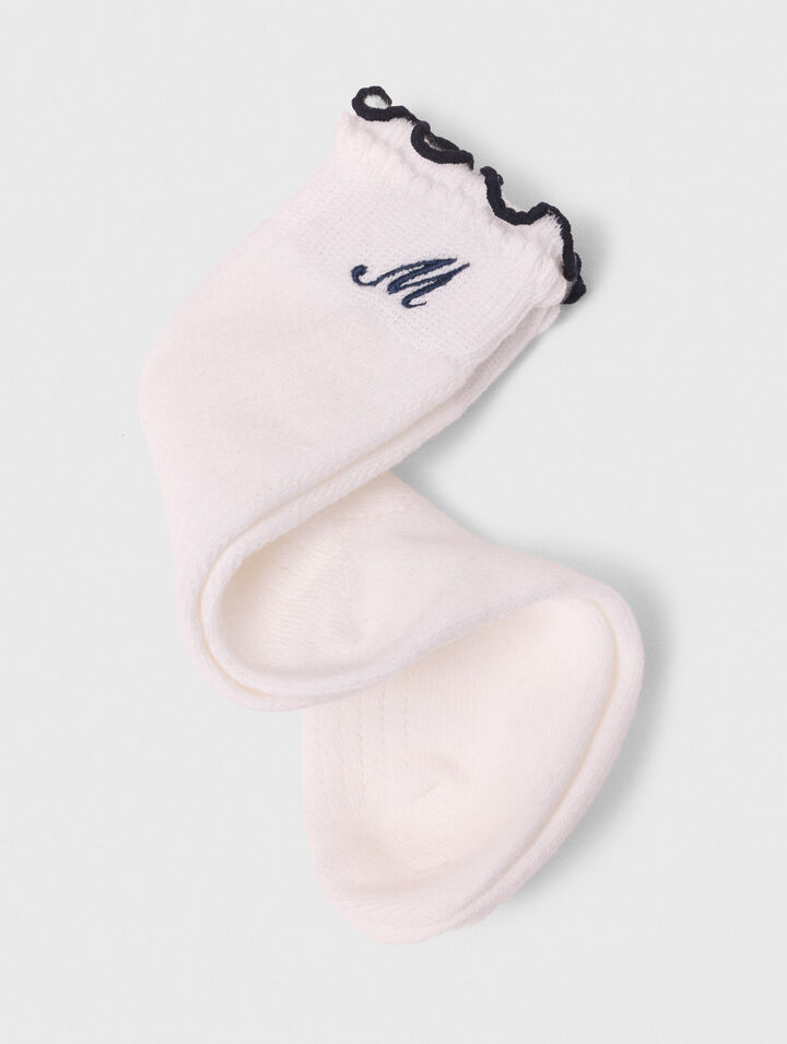 Chaussettes pointelle en coton