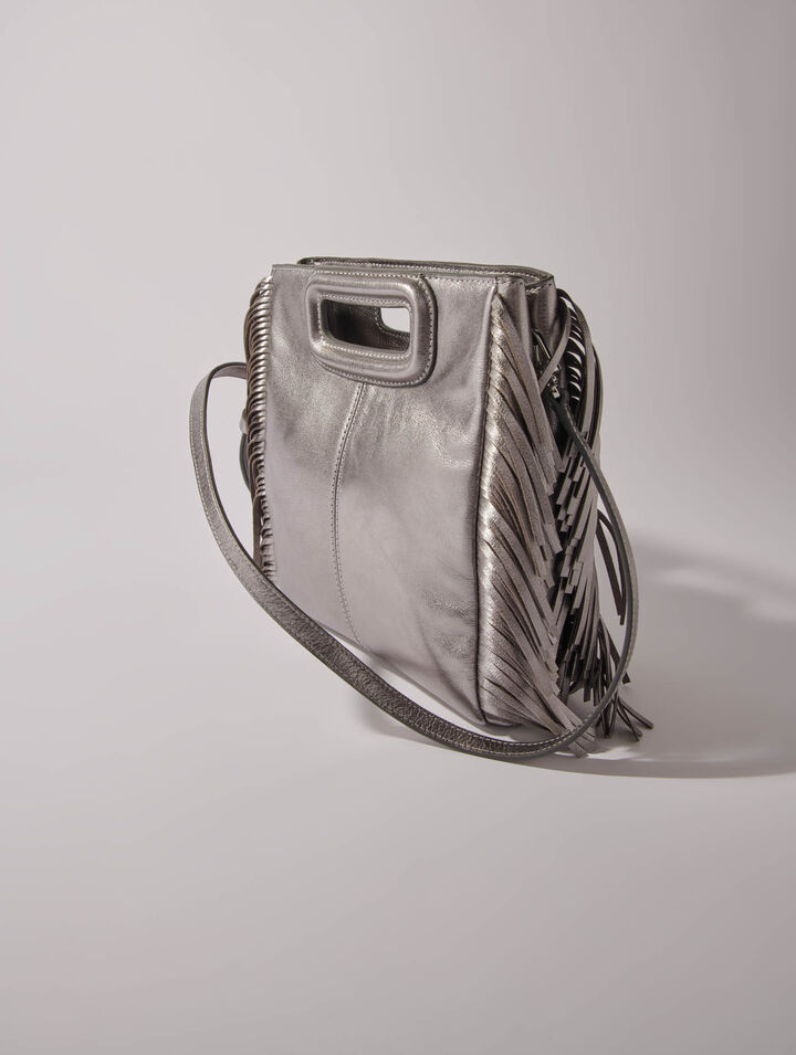 Sac M en cuir gun métal