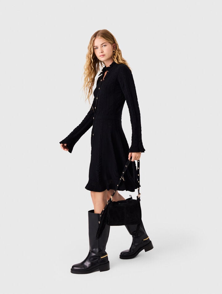 Robe courte en maille avec boutons