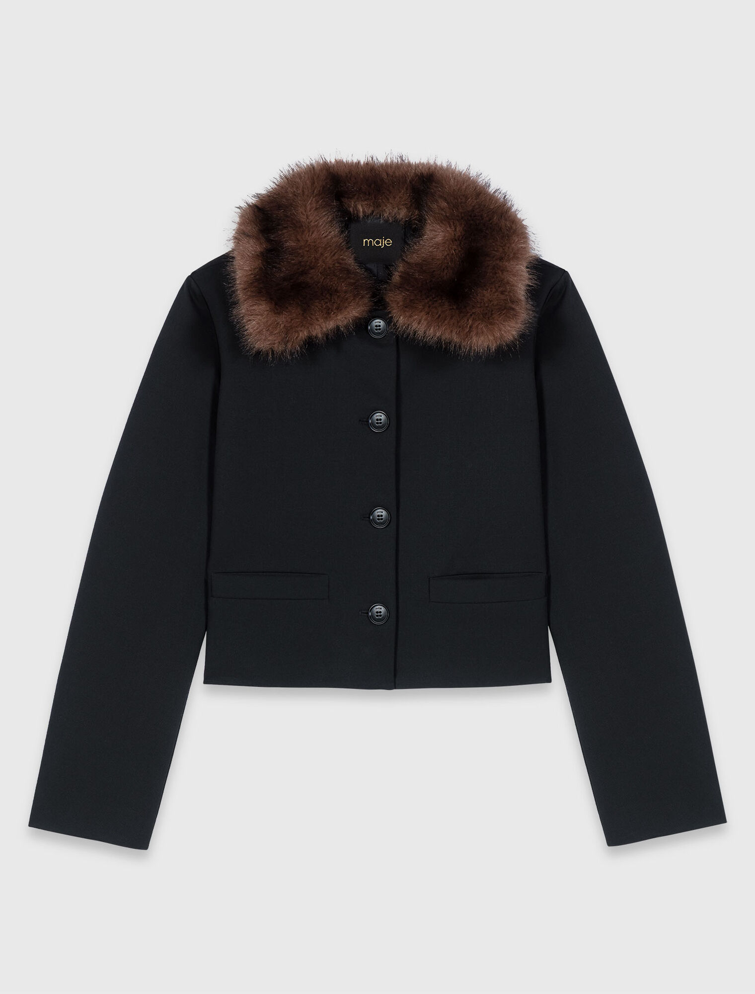 Veste courte à col amovible