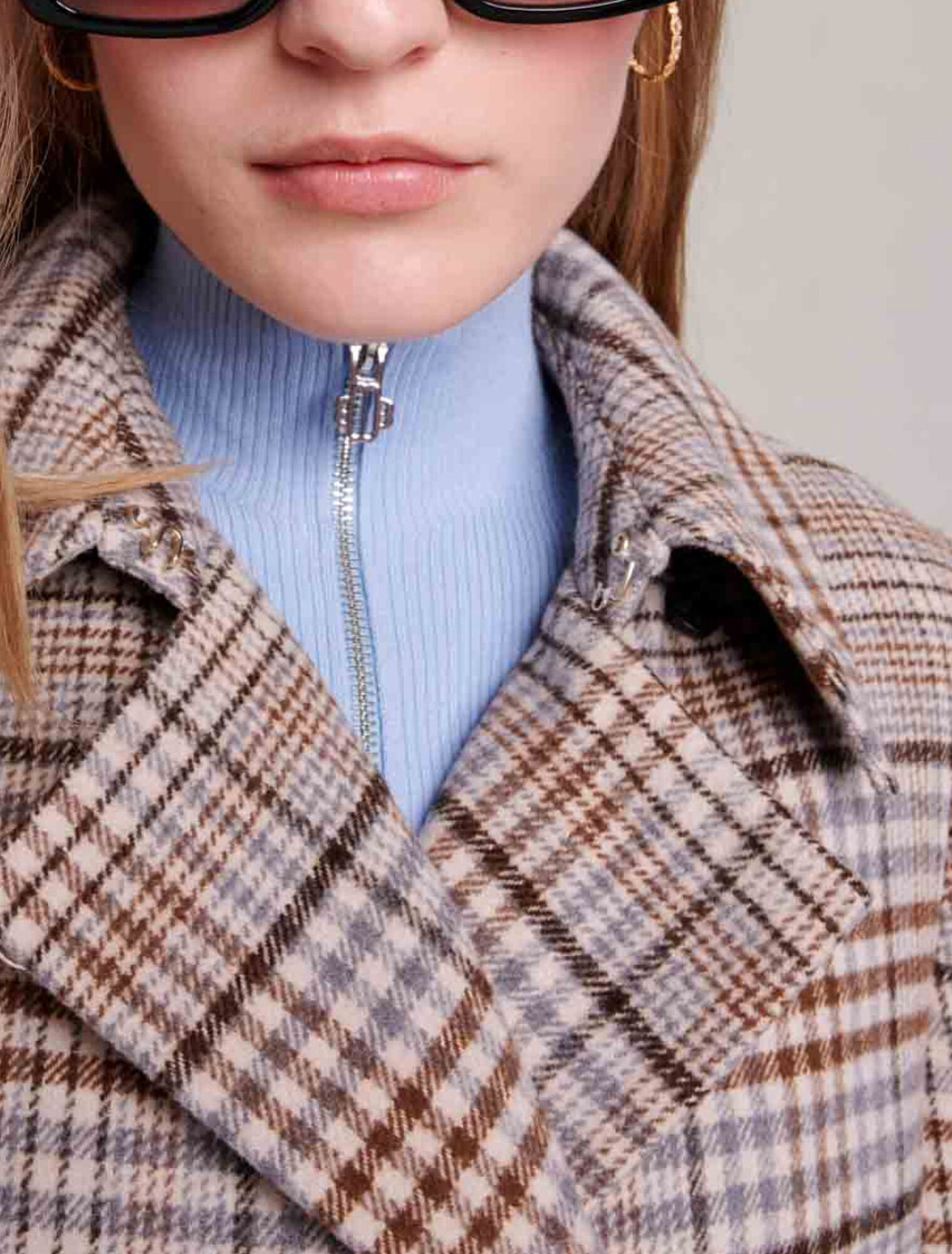 Manteau long à carreaux