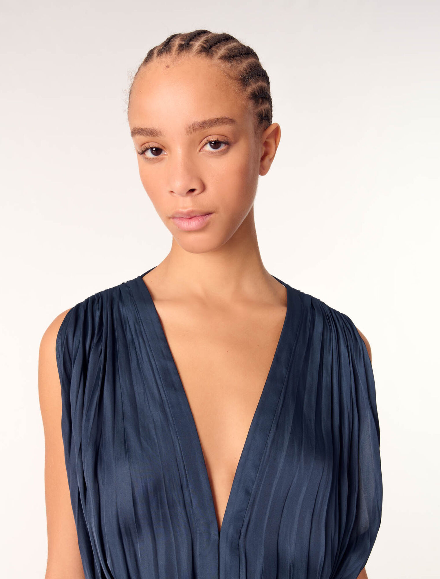 Robe longue plissée