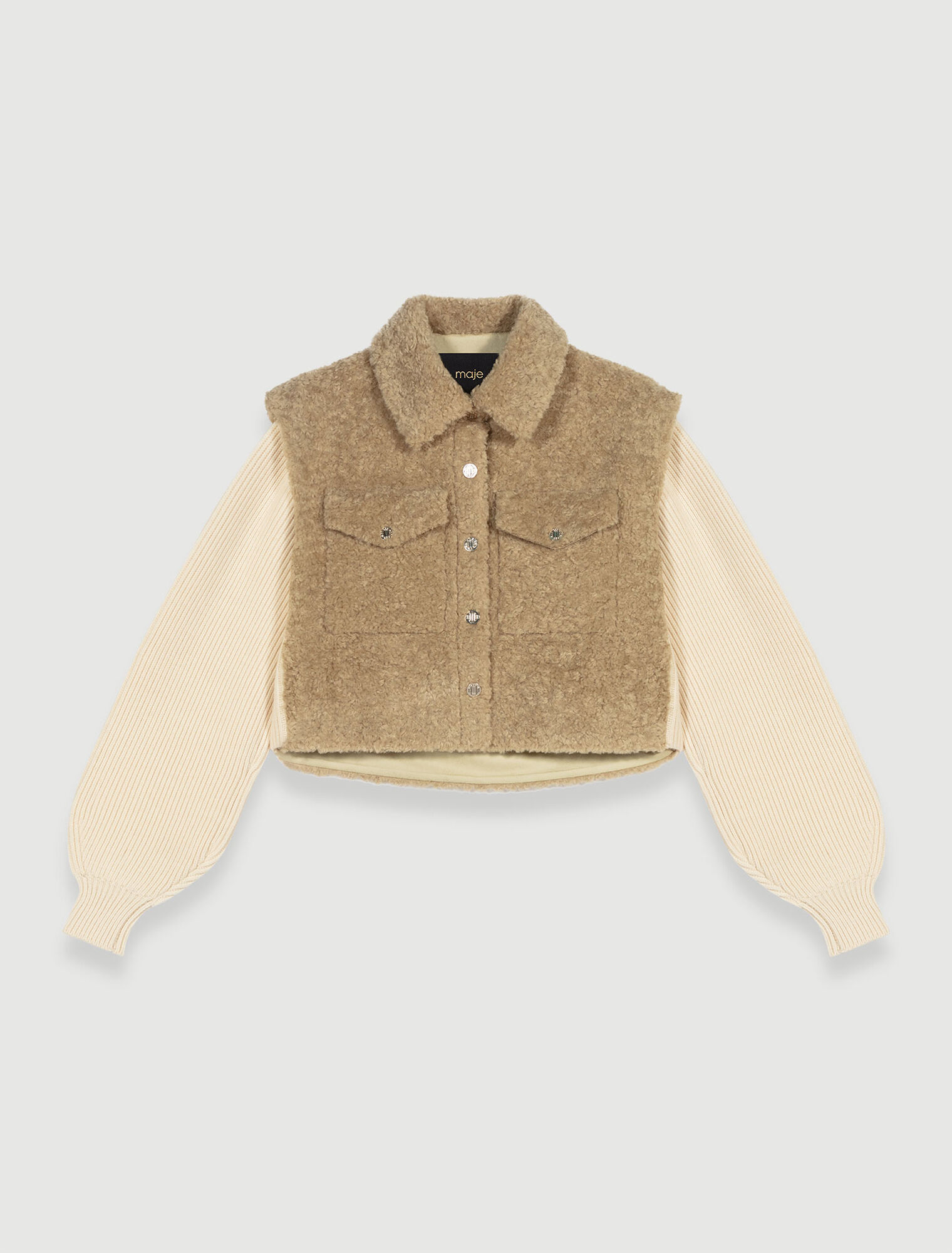 Blouson en maille et fausse fourrure