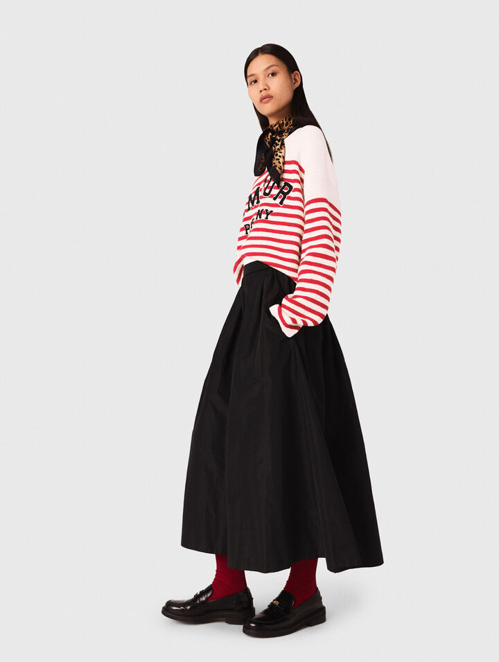 Jupe longue avec taille contrastée