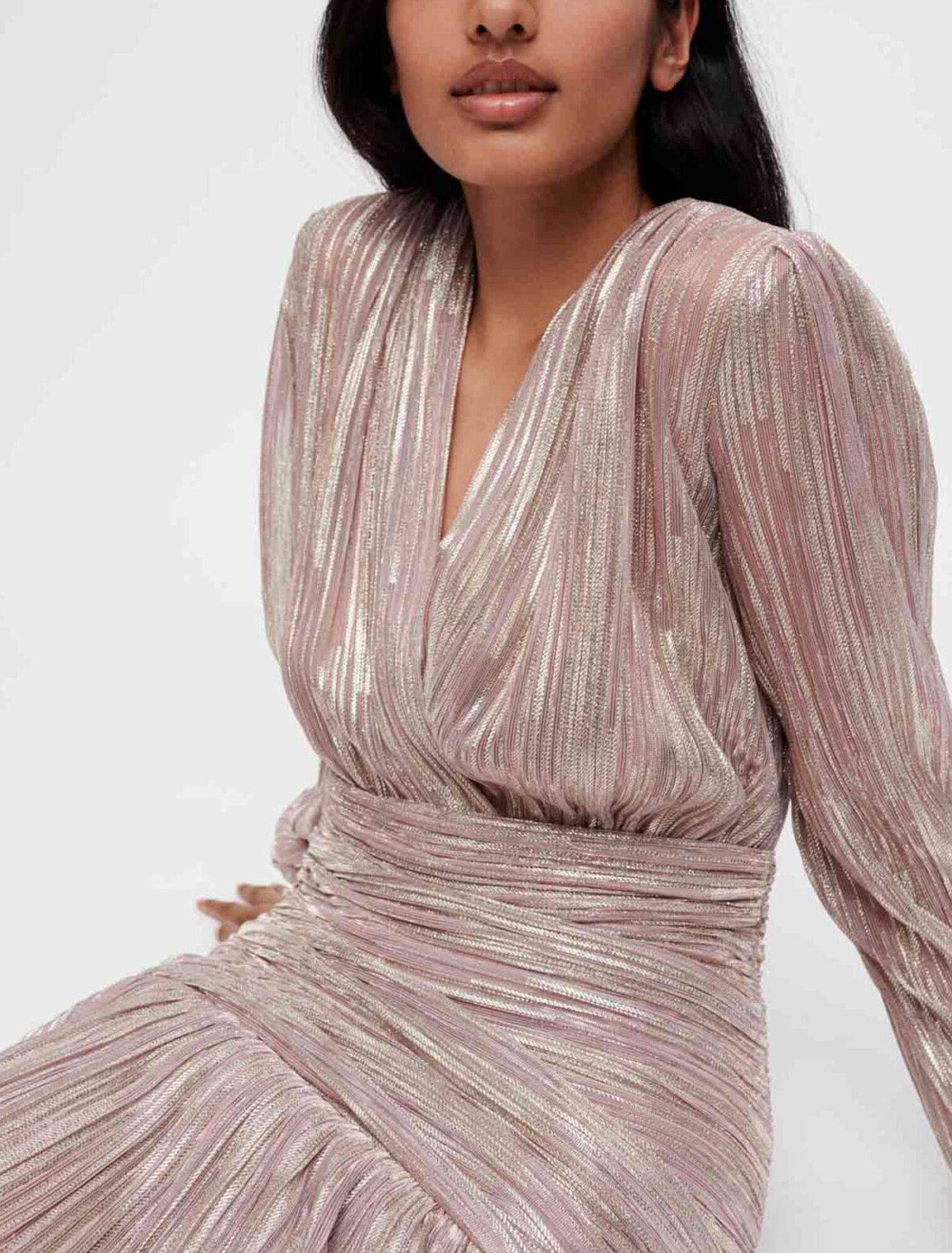 Robe en lurex drapée
