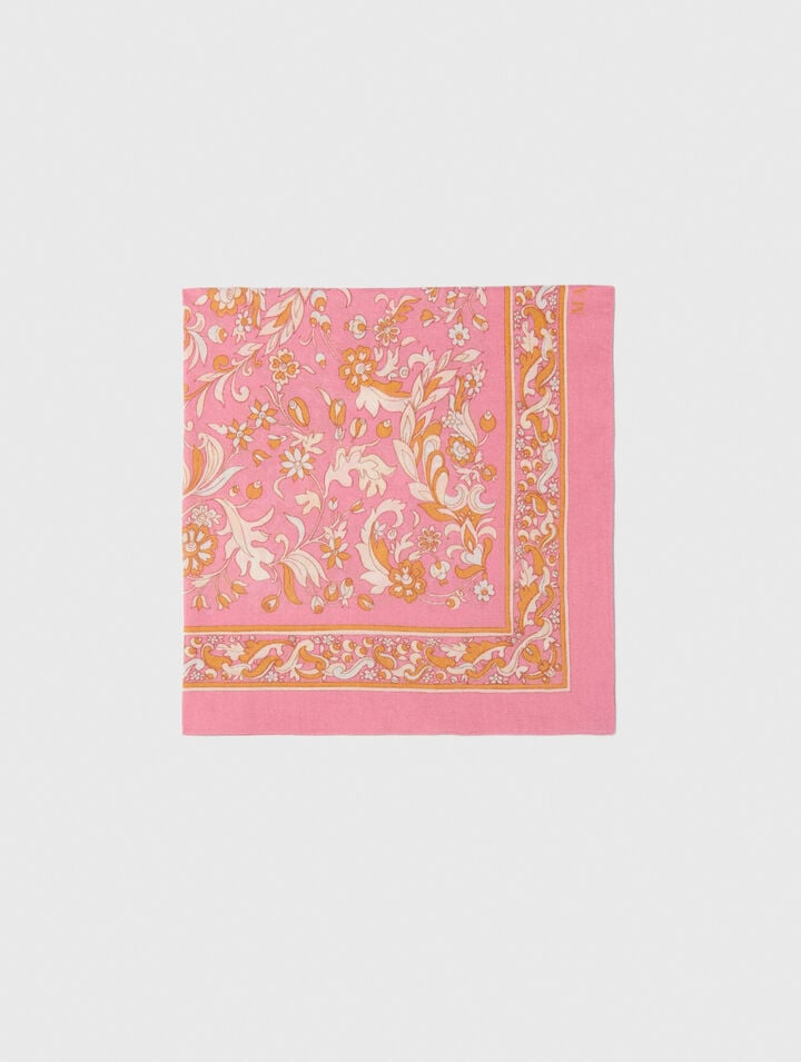 Foulard 65 x 65 imprimé fleurs