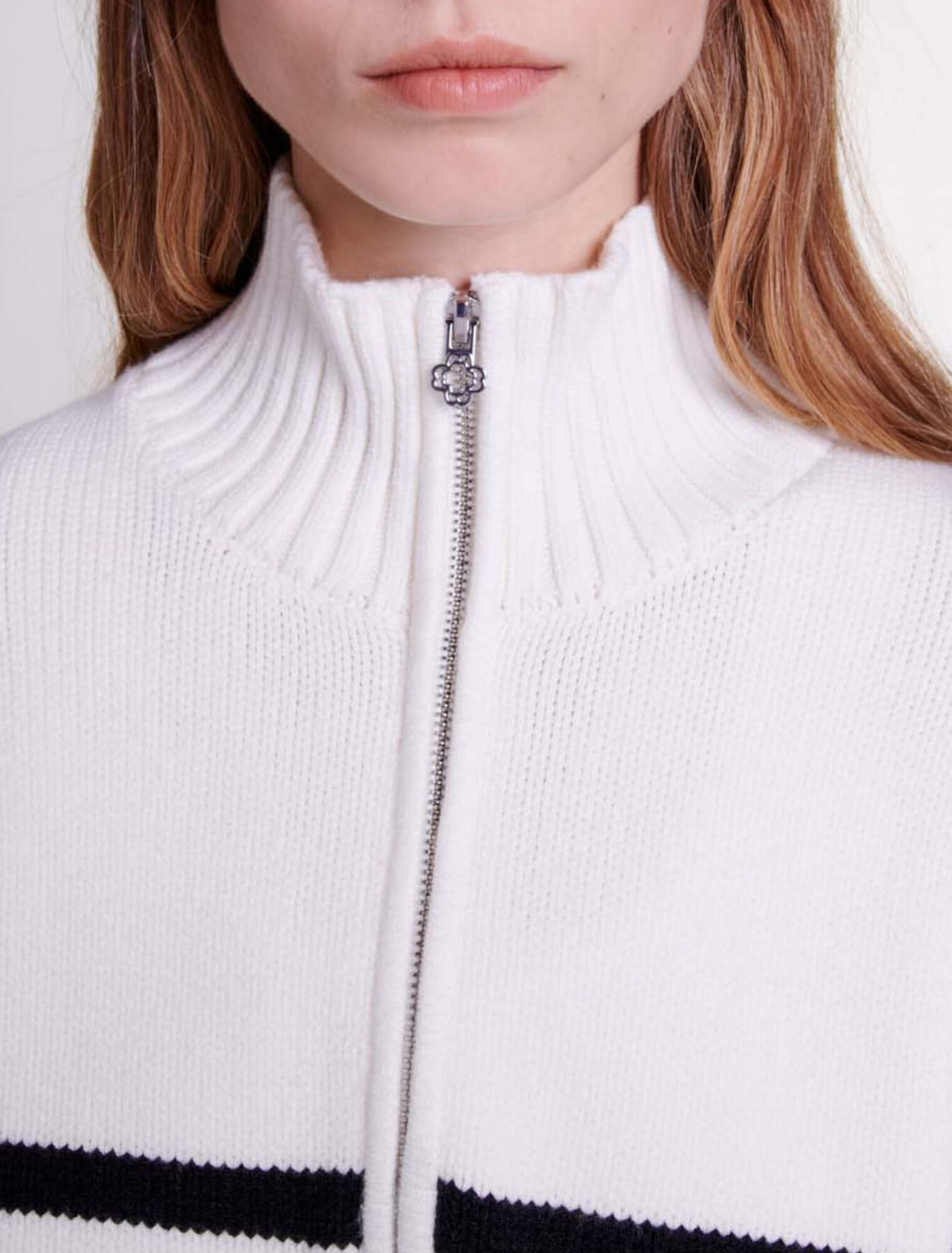 Pull marinière col zippé