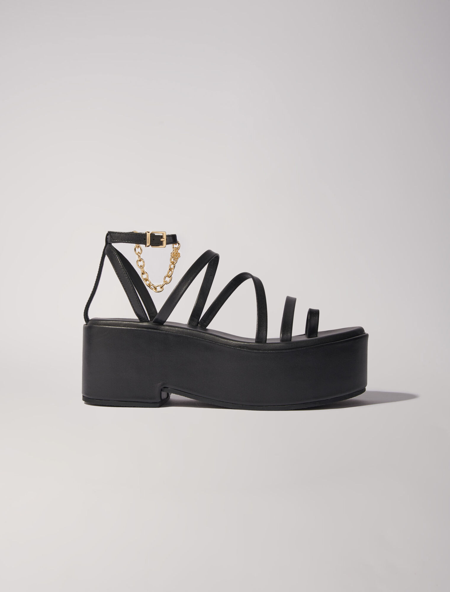 Sandales compensées en cuir