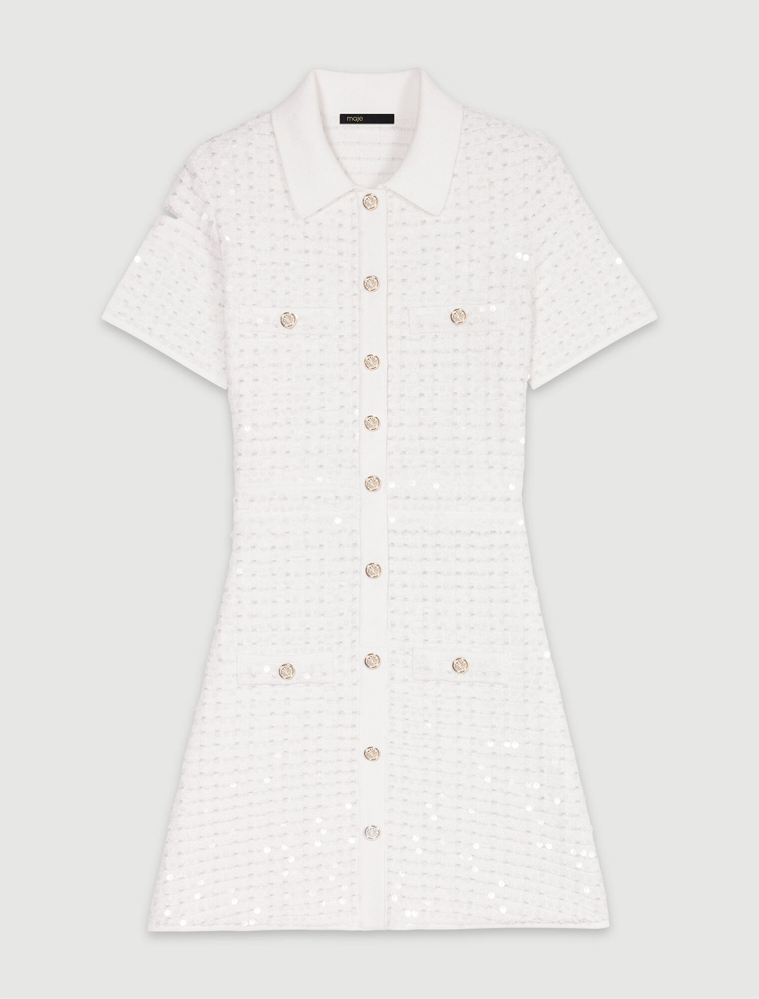 Robe courte en maille à sequins