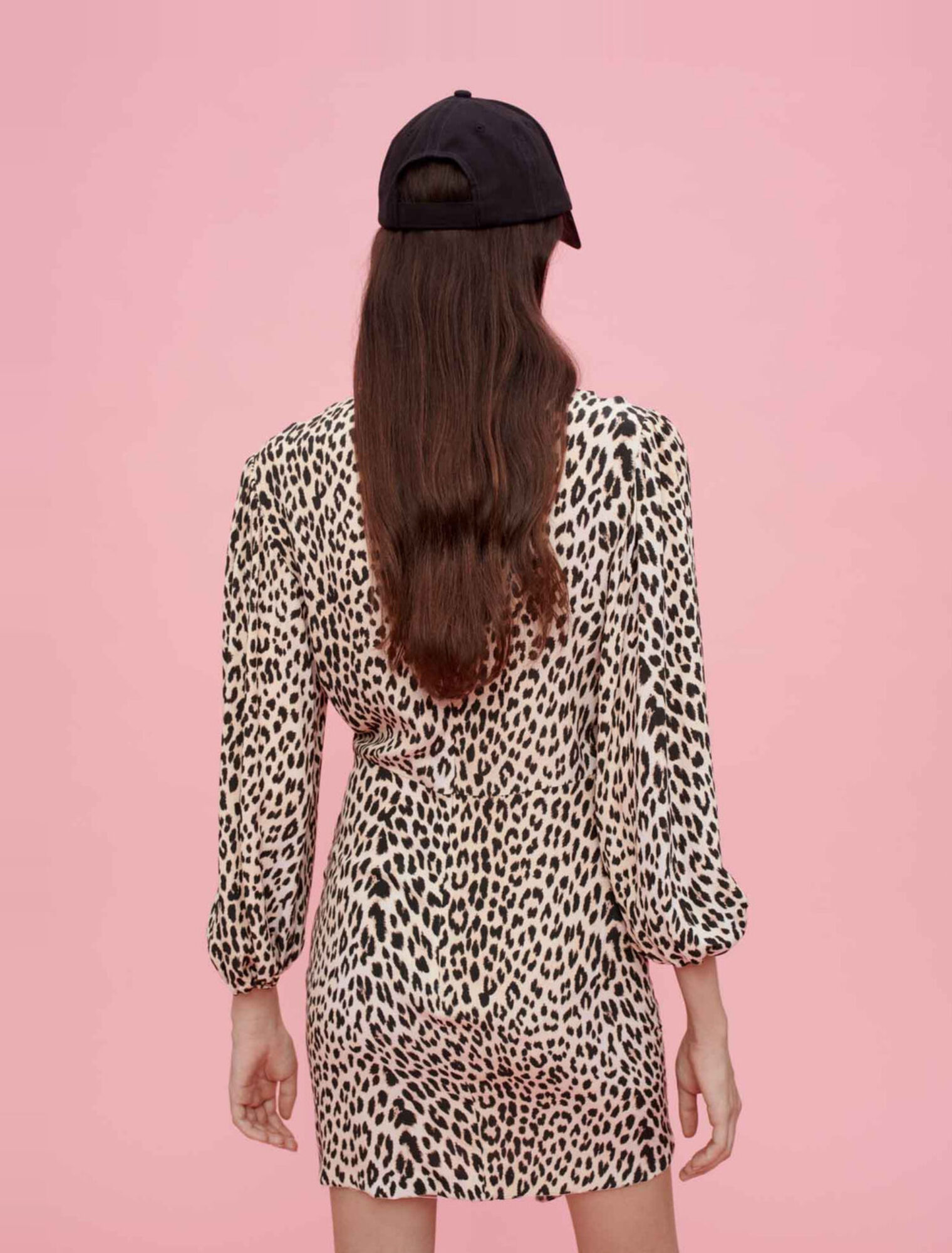 Robe en viscose imprimée léopard