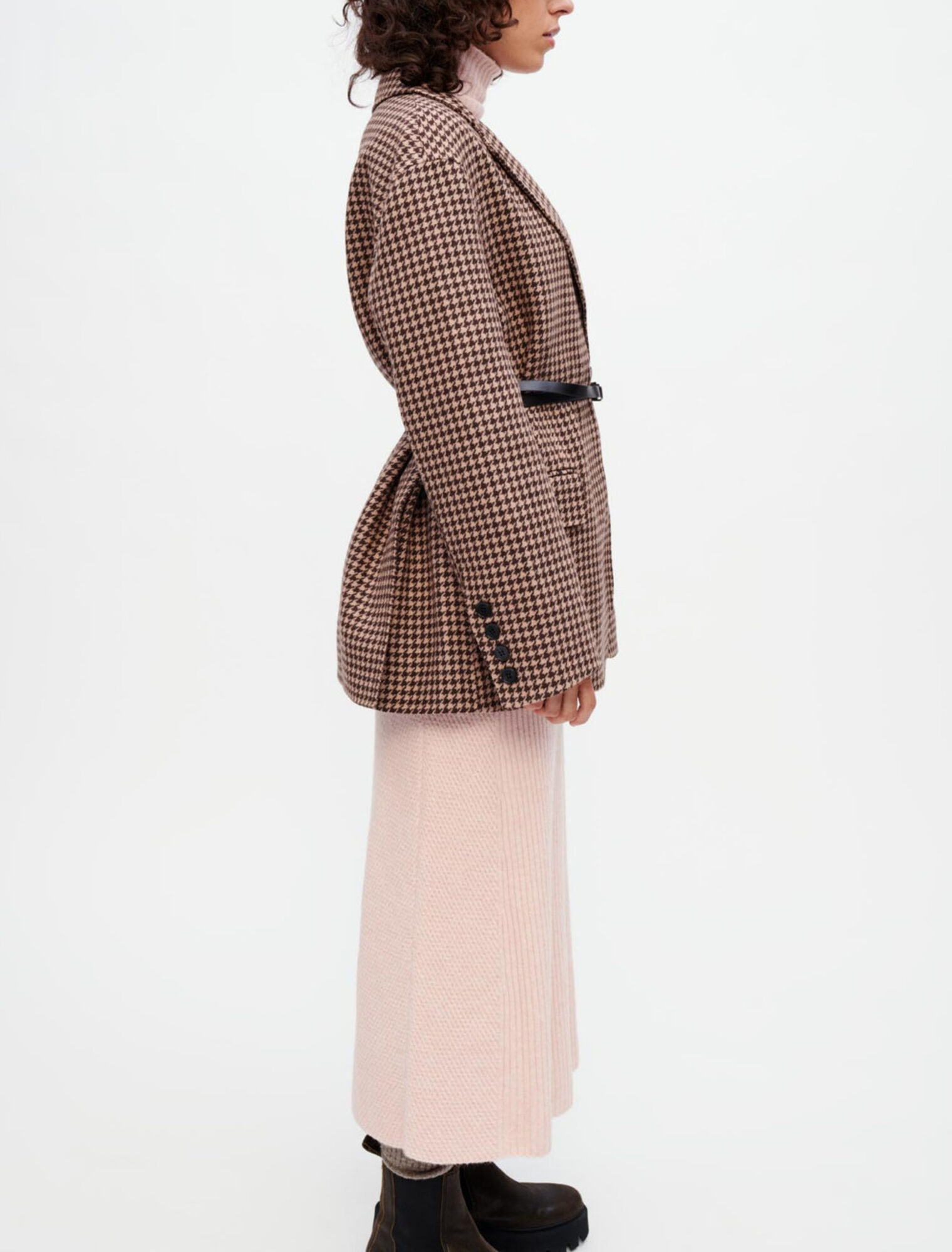 Manteau oversize en pied de poule