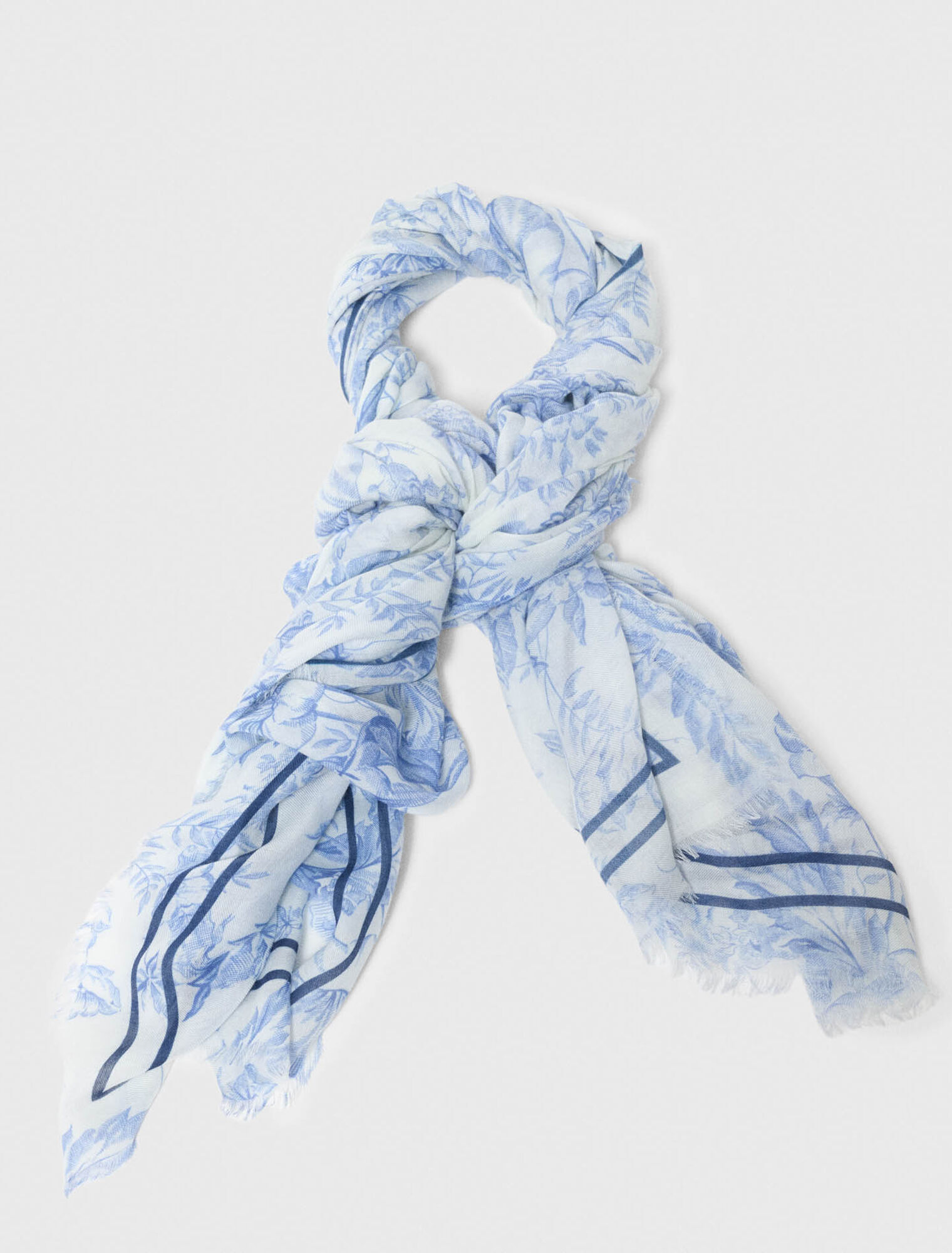 Ch&acirc;le en mix laine imprim&eacute; fleurs