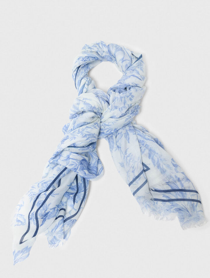 Ch&acirc;le en mix laine imprim&eacute; fleurs