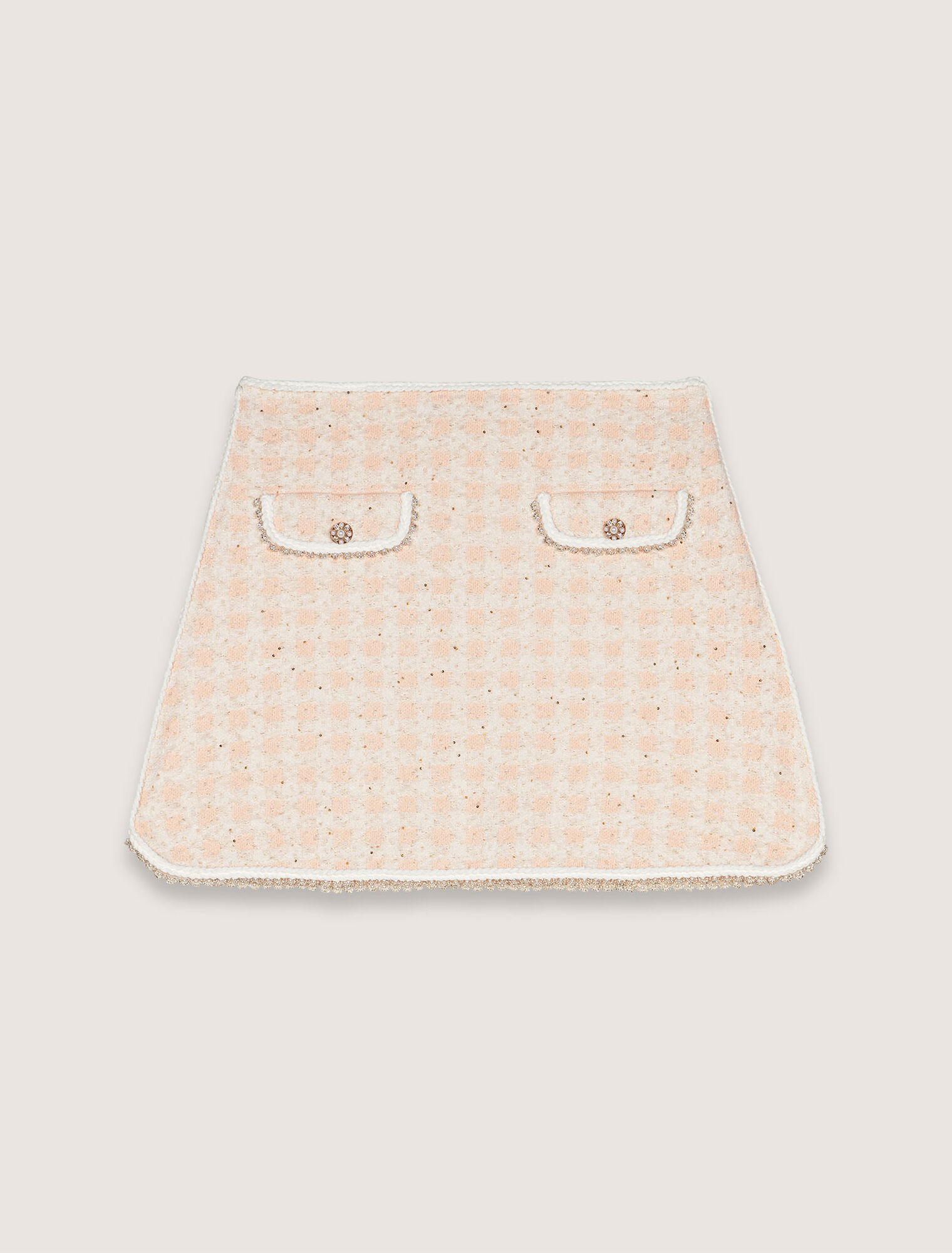 Jupe courte en maille effet tweed