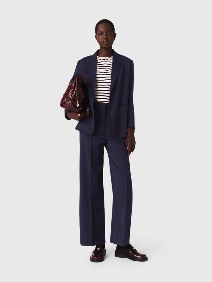Veste tailleur avec dos plissé