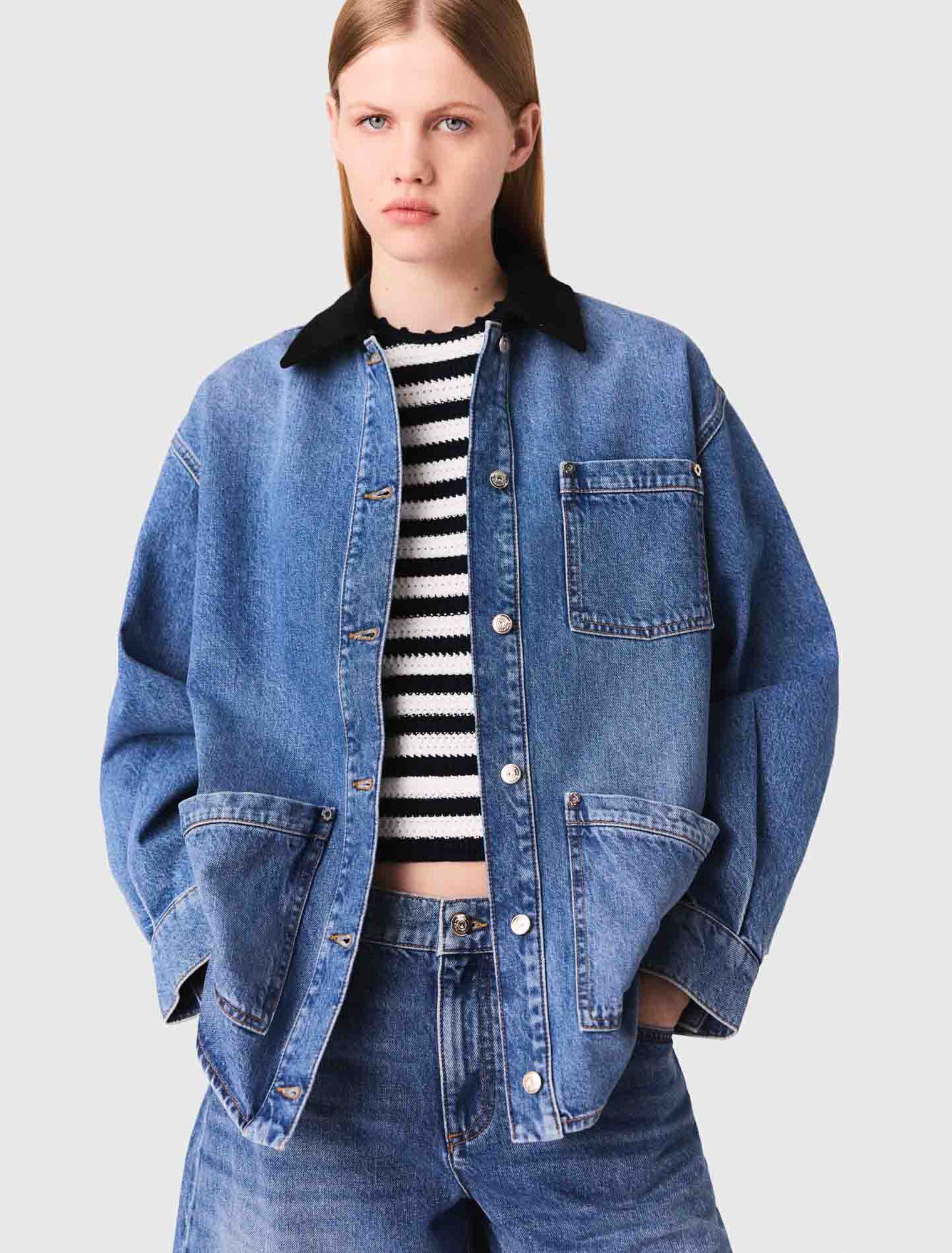 Veste en jean délavé