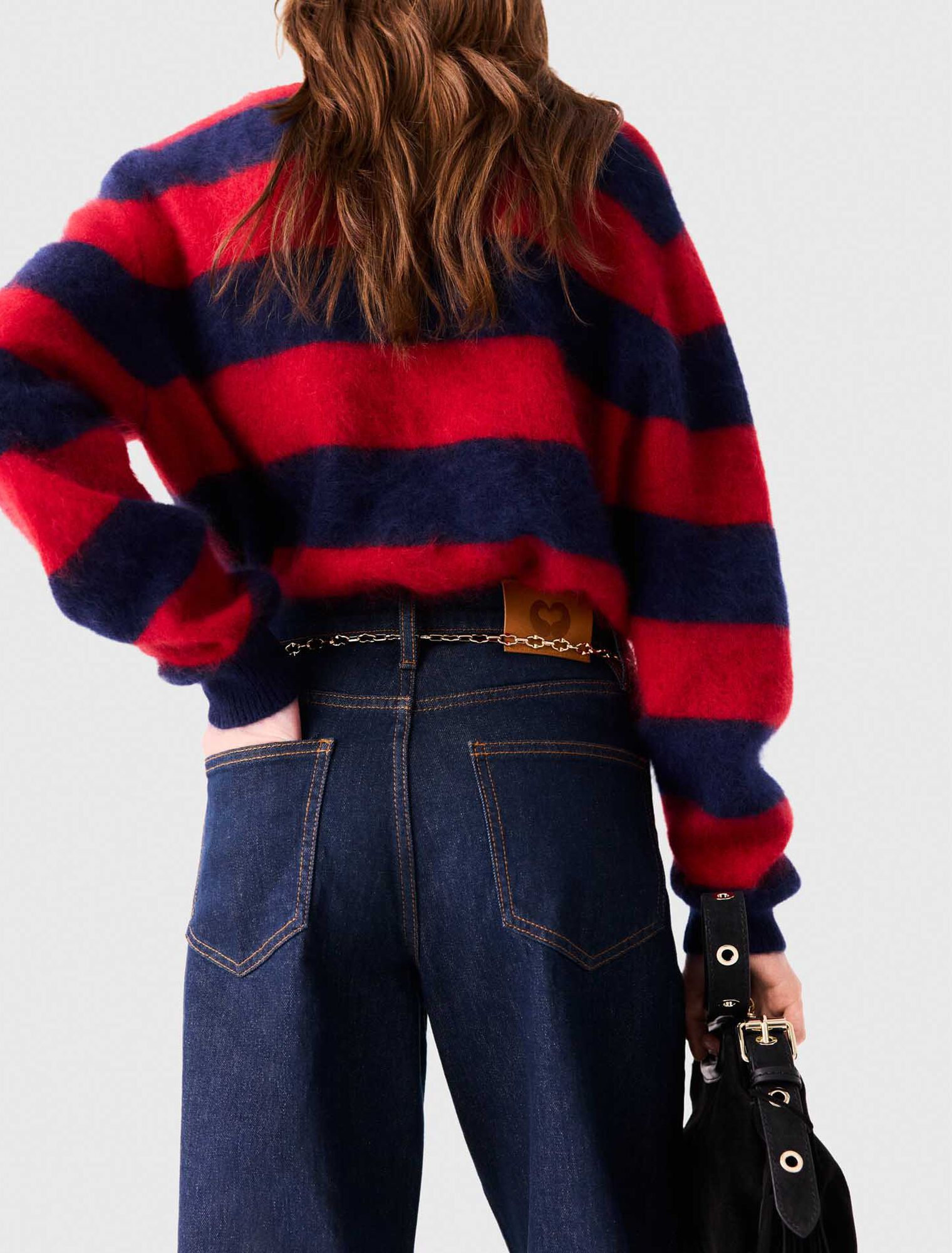 Jean large &agrave; ceinture maillons