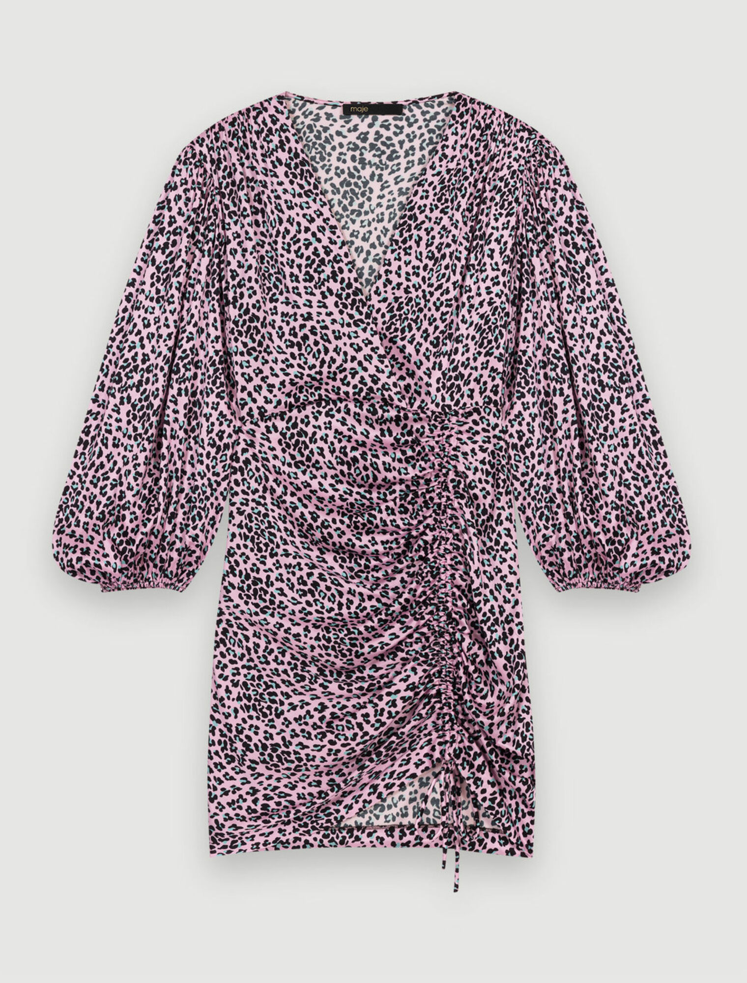 Robe drapée imprimée Léopard