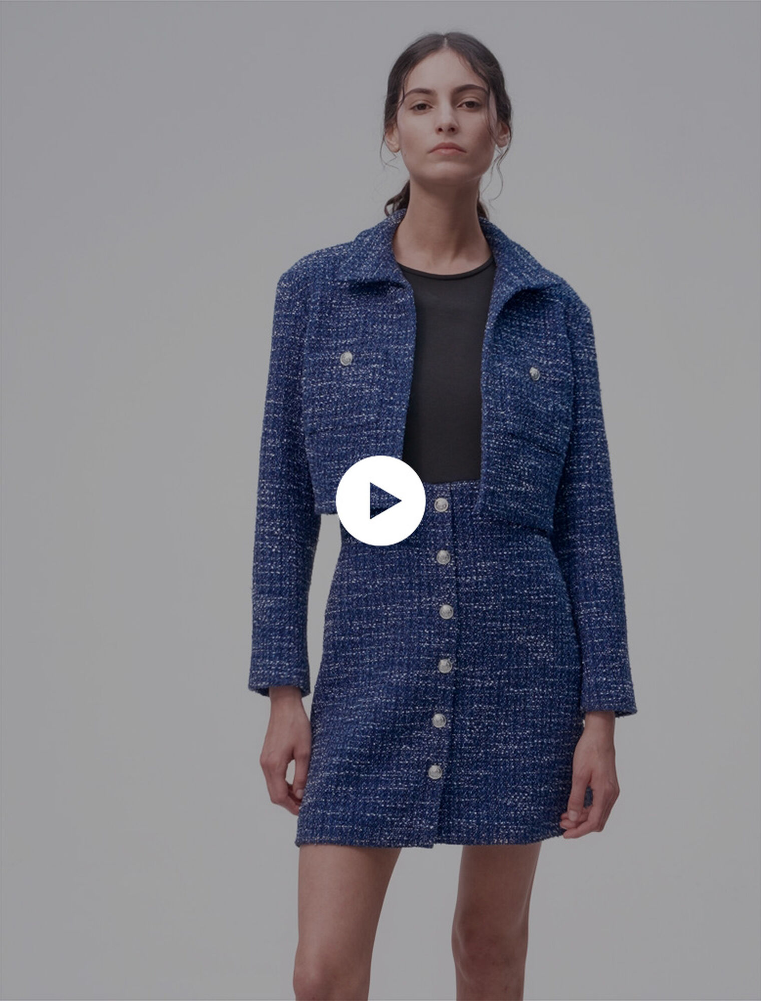 Robe 2-en-1 en tweed