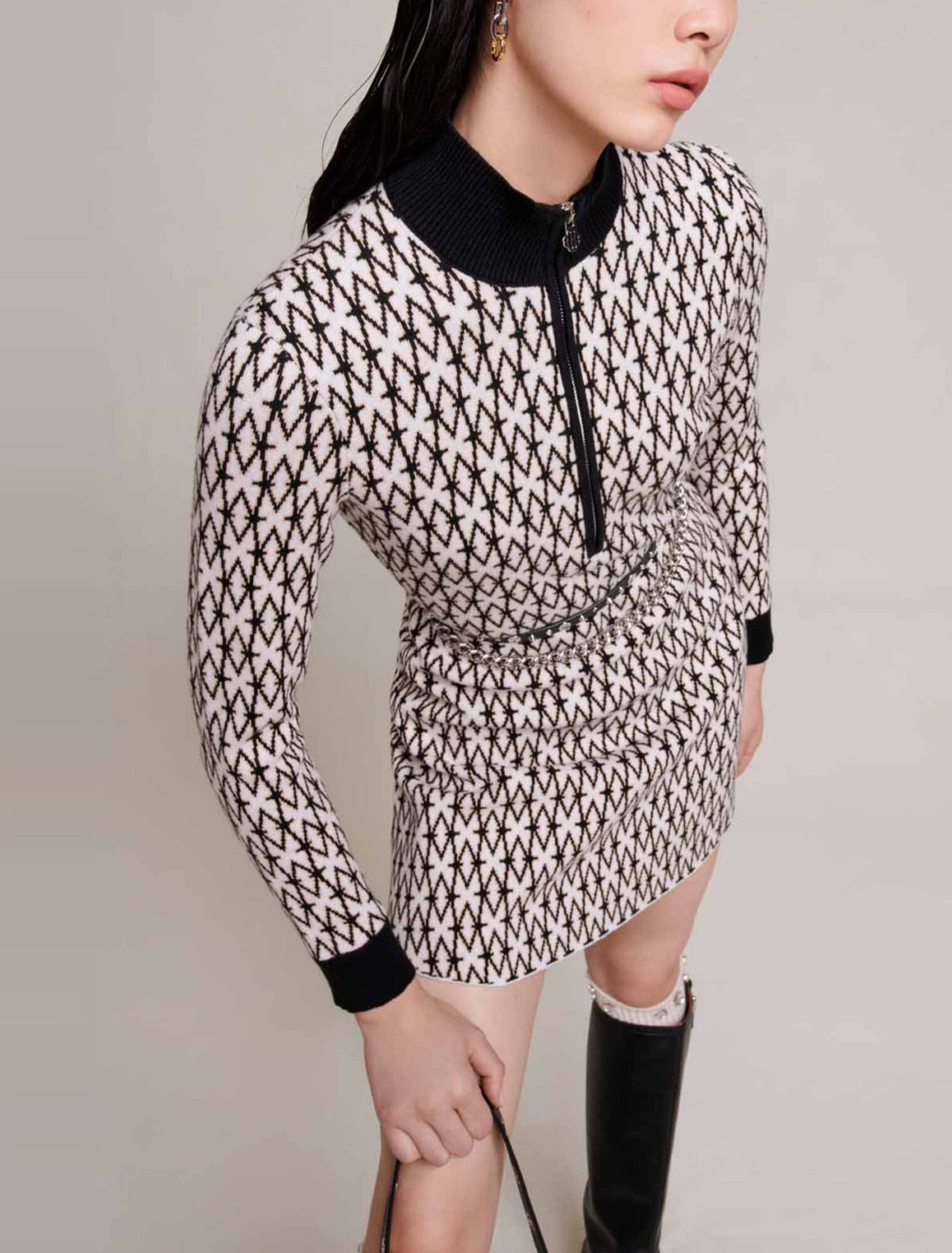 Robe courte jacquard monogramme