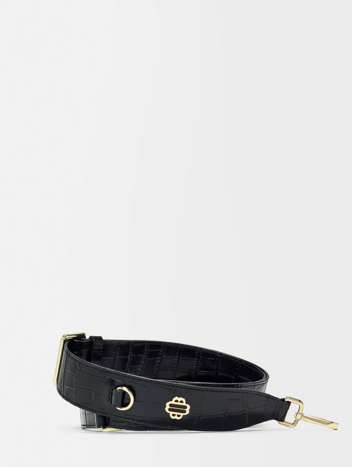 Bandoulière en cuir effet croco